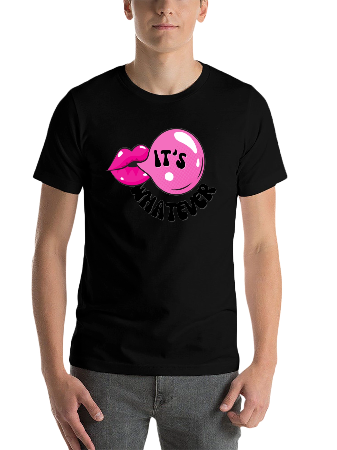 It's Whatever Bubble Gum Lip T-Shirt - 7