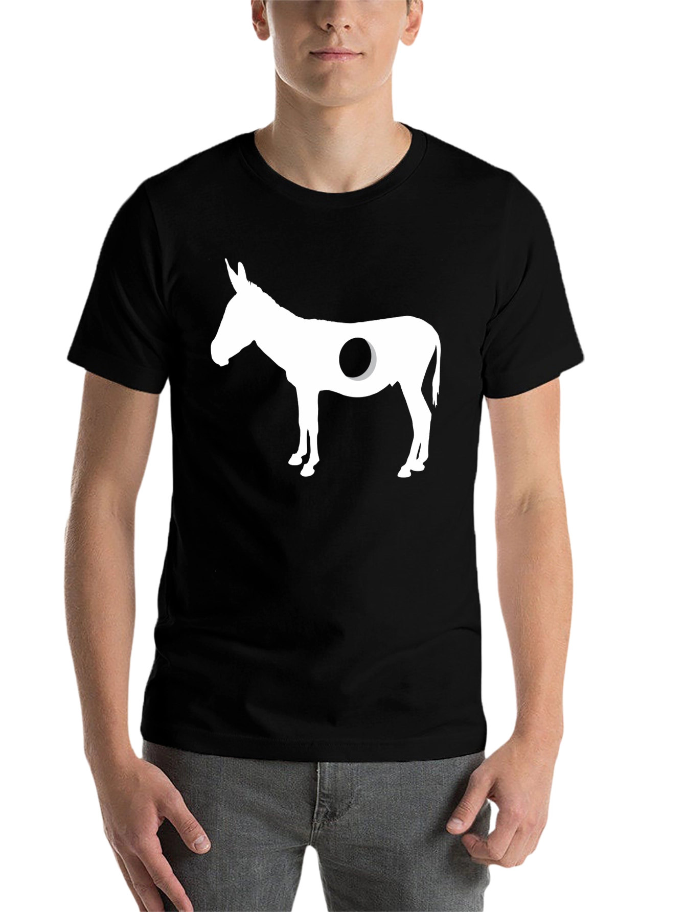 Black Target Donkey Graphic Tee - Novelty T-Shirt view 7