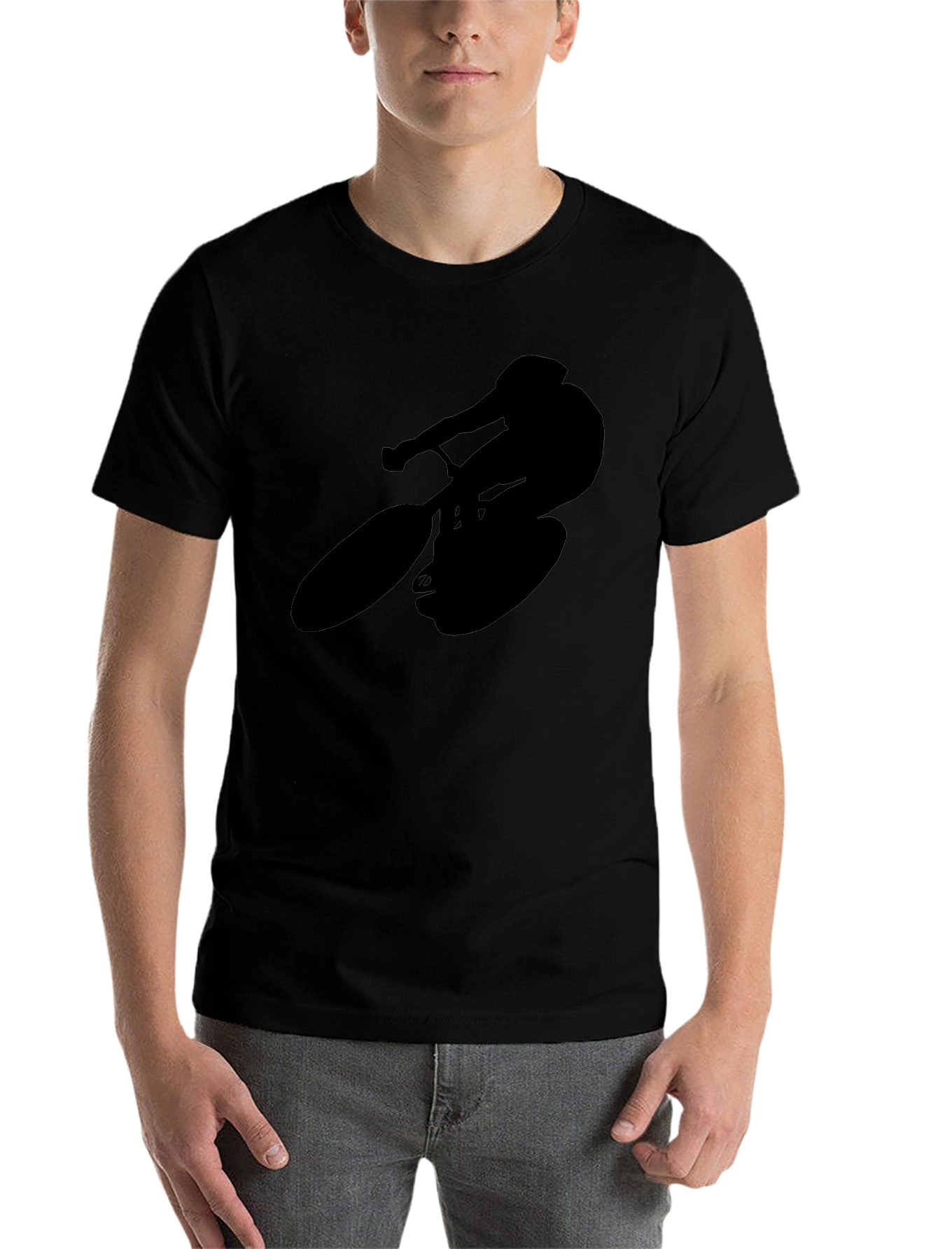 Black Silhouette Cyclist T-Shirt - Black view 7