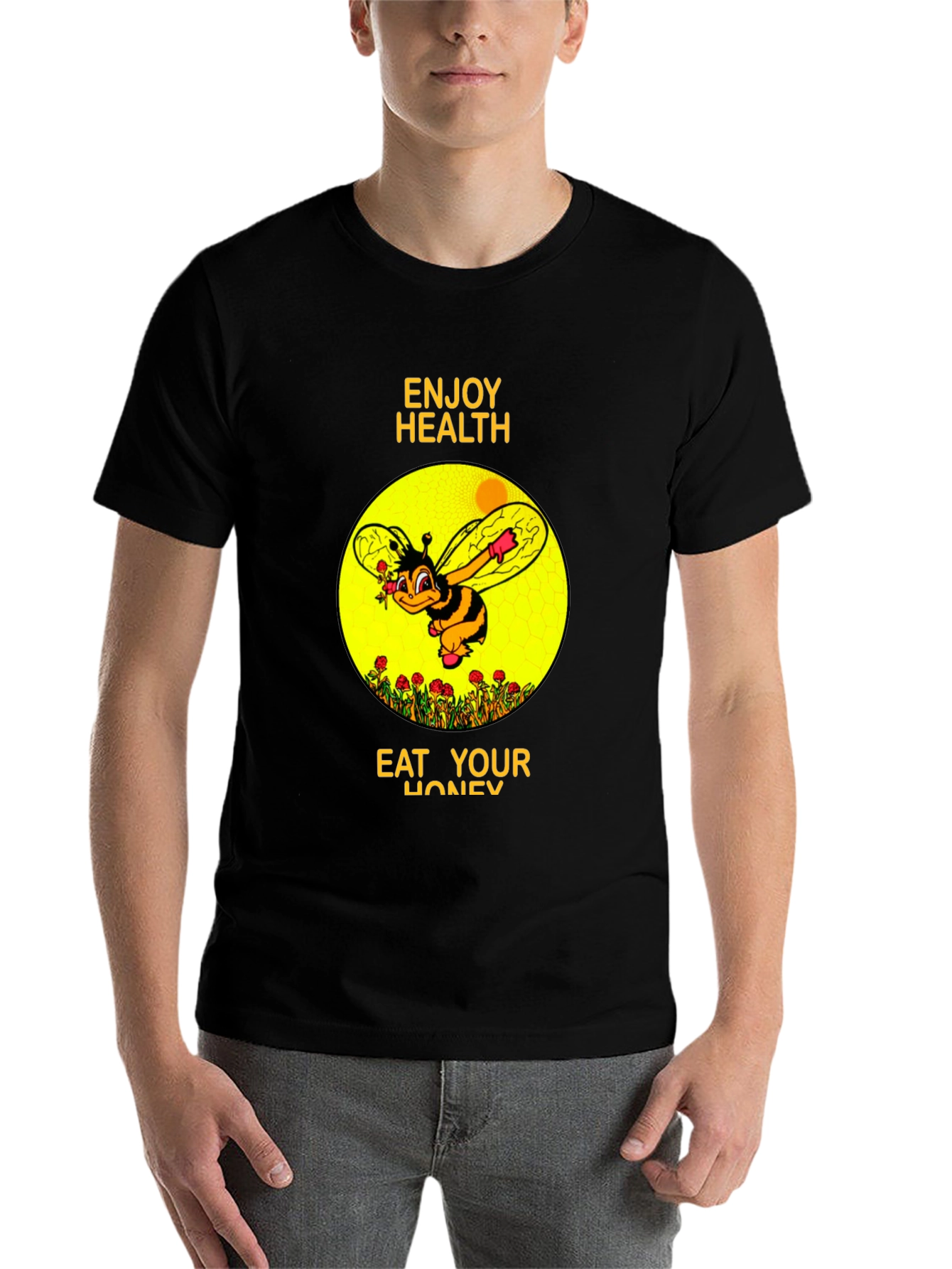 Black Enjoy Health Bee T-Shirt view 7