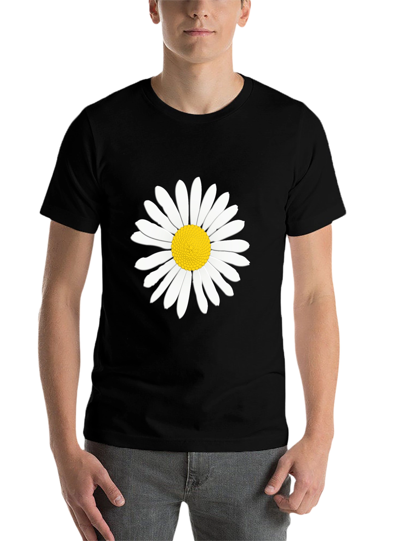 Black Black Daisy T-Shirt - Casual Men's Tee view 7