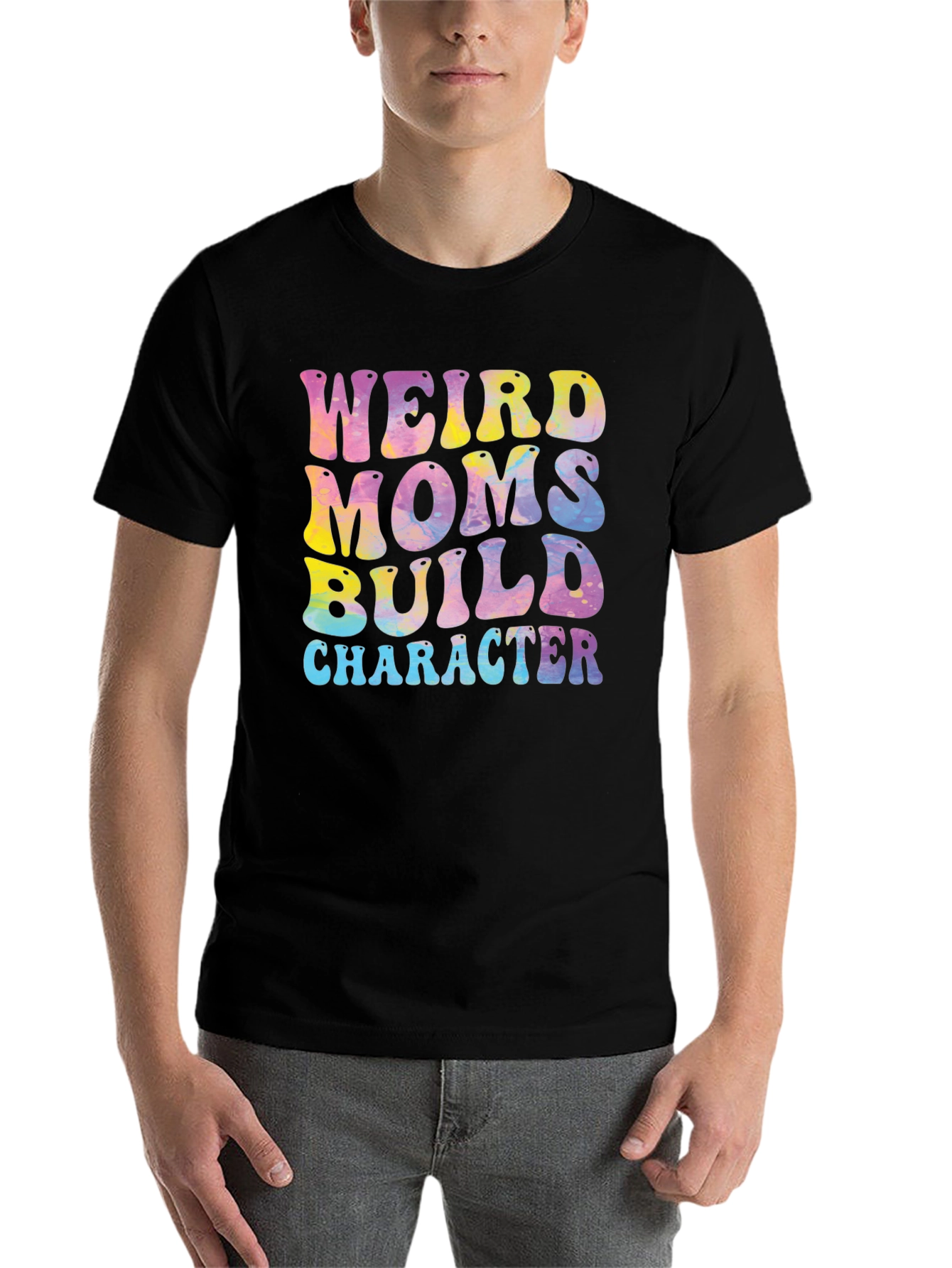 Black Weird Moms Build Character Graphic Tee view 7