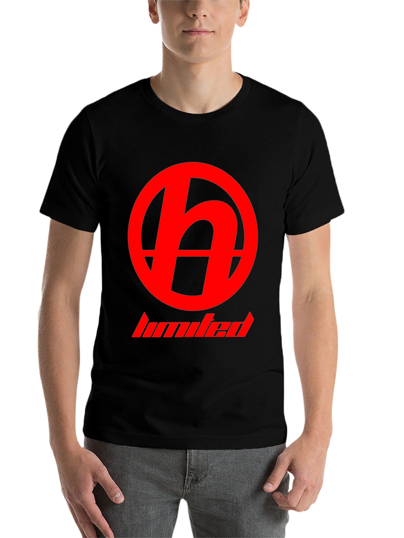 Black Red Logo Black T-Shirt - Modern Casual Wear view 7