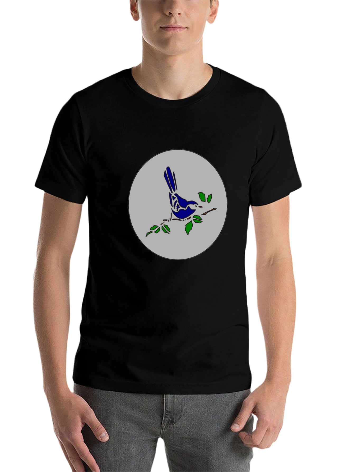 Black Bird on Branch Graphic Tee - Stylish Casual Top view 7