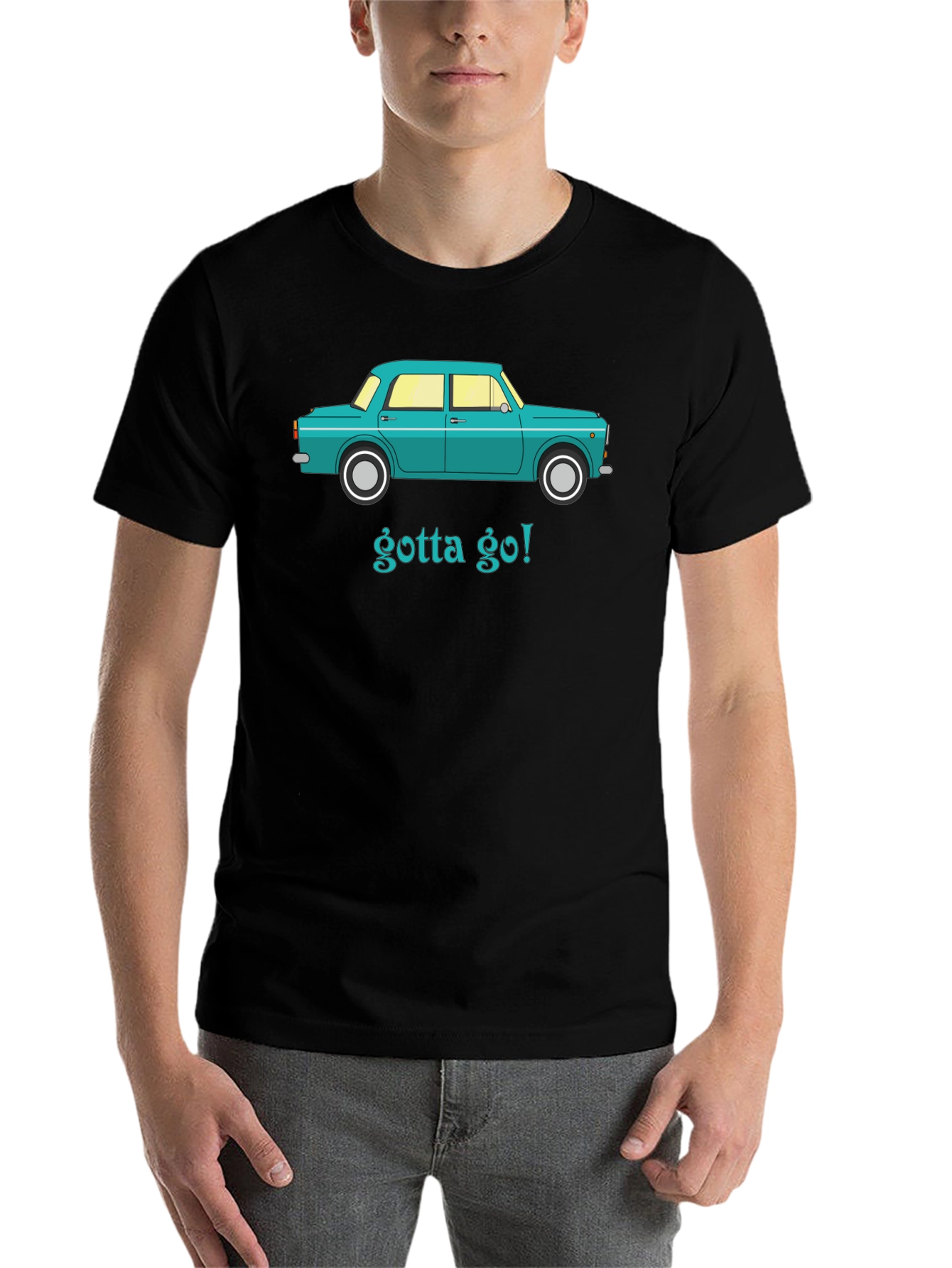 Black Gotta Go Retro Car T-Shirt view 7
