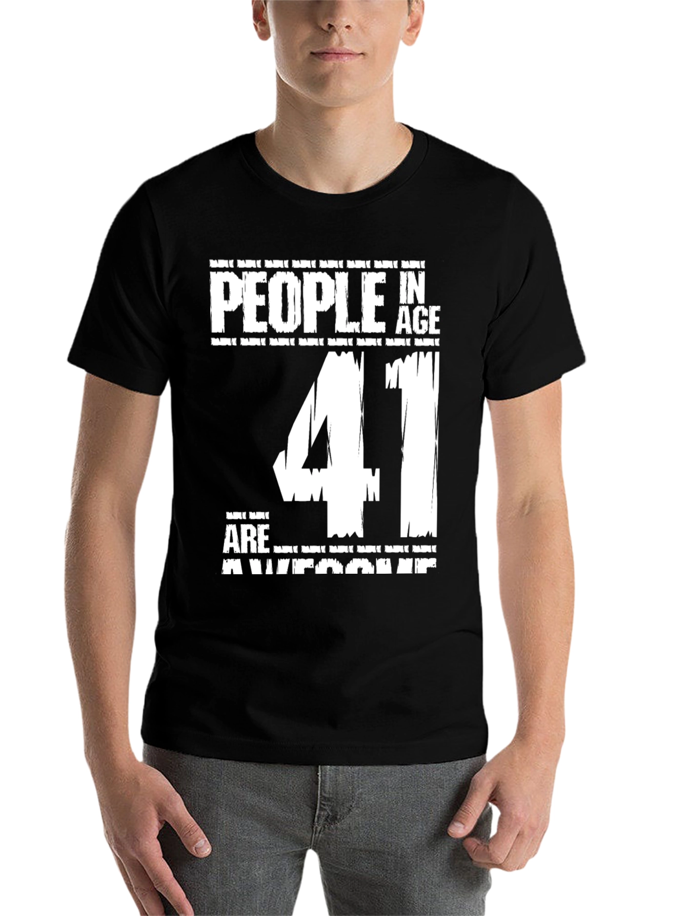 Black Awesome 41 Year Old Birthday T-Shirt view 7