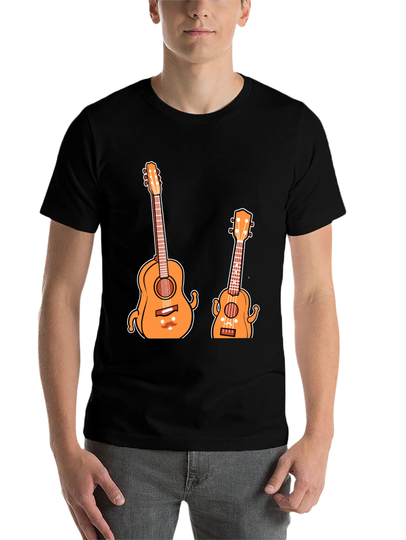 Black Funny Guitar T-Shirt - Musical Instrument Tee view 7