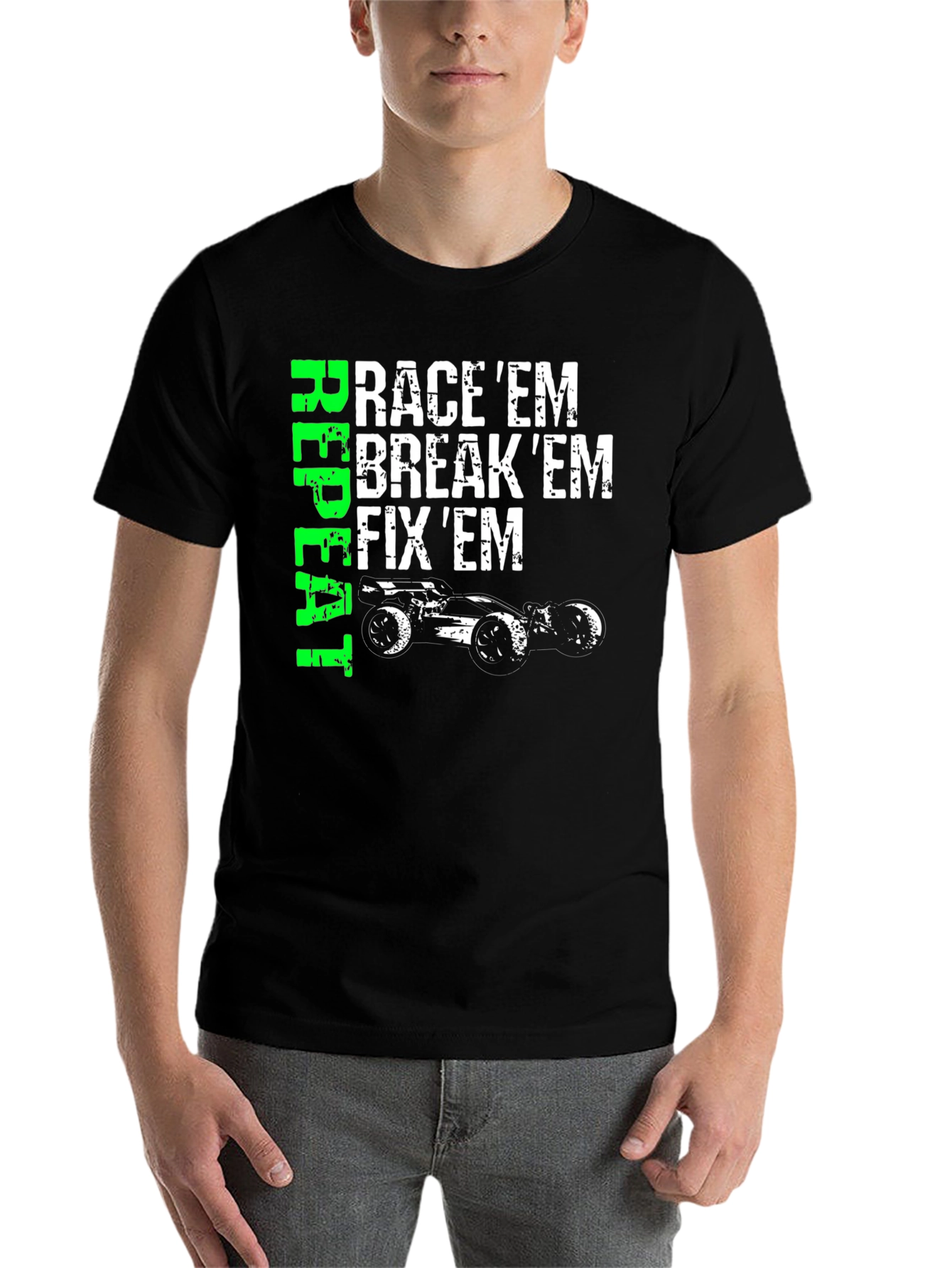 Black Race 'Em, Break 'Em, Fix 'Em T-Shirt view 7