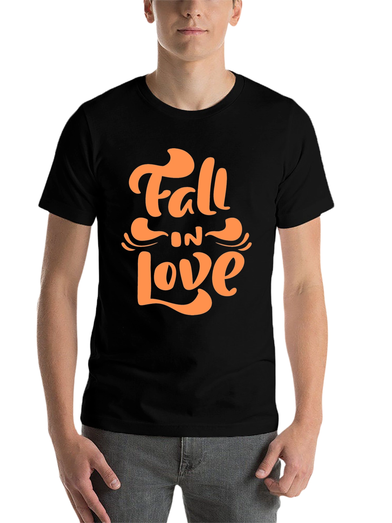 Black Fall in Love Graphic Tee - Stylish Autumn Apparel view 7