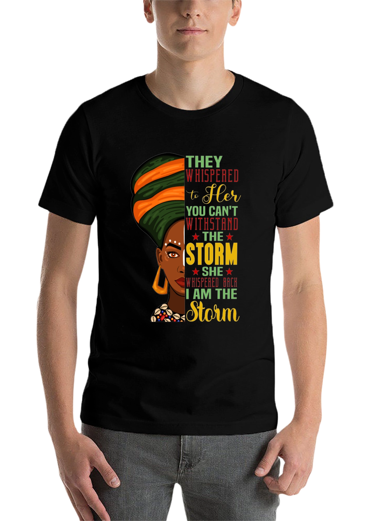 Black Empowered Black Woman T-Shirt - I Am The Storm Graphic Tee view 7