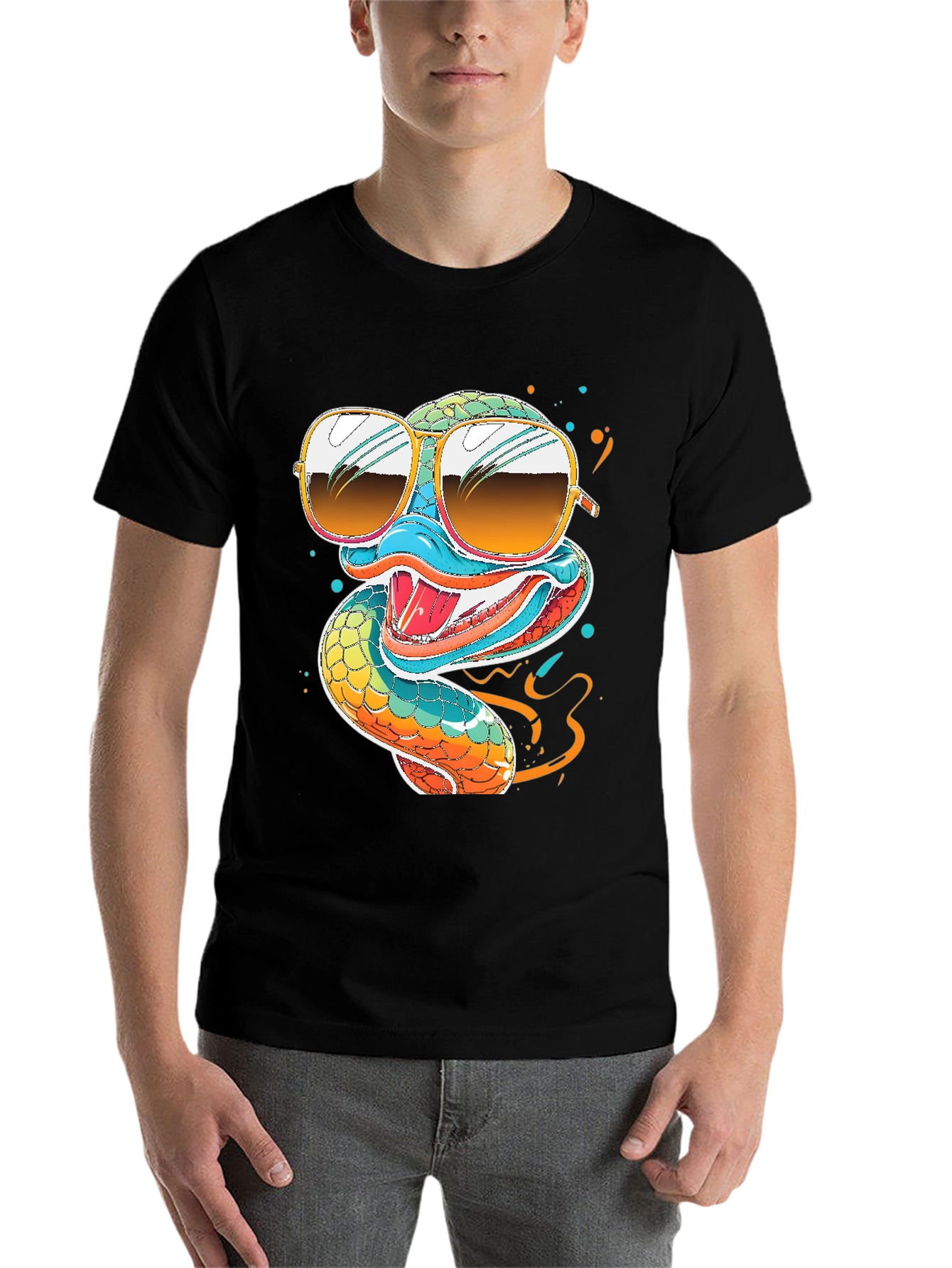 Black Cool Snake T-Shirt view 7