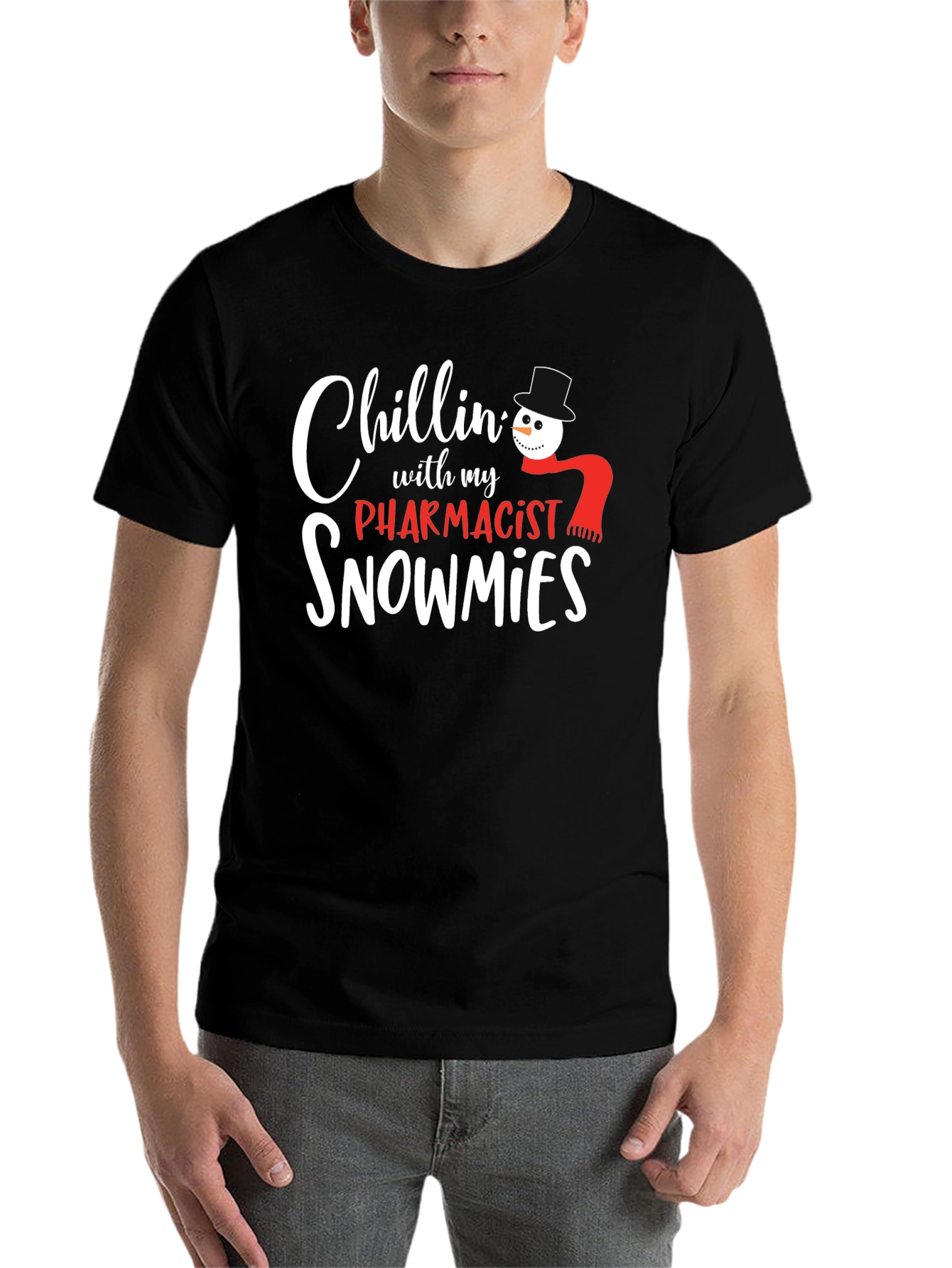 Black Chillin' With My Pharmacist Snowmies T-Shirt view 7