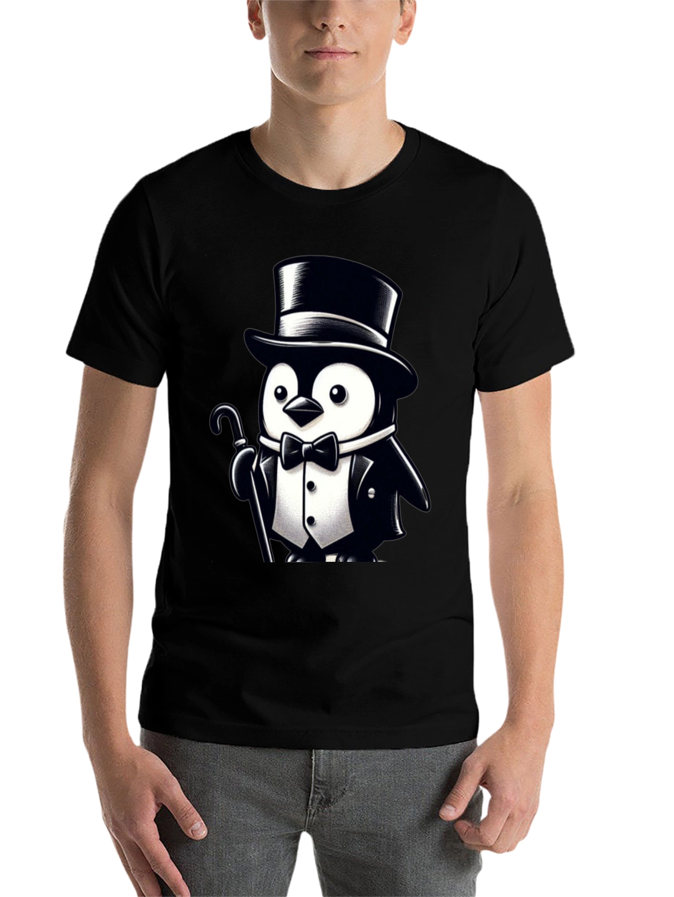 Black Penguin Tuxedo Graphic Tee - Classy Cool view 7