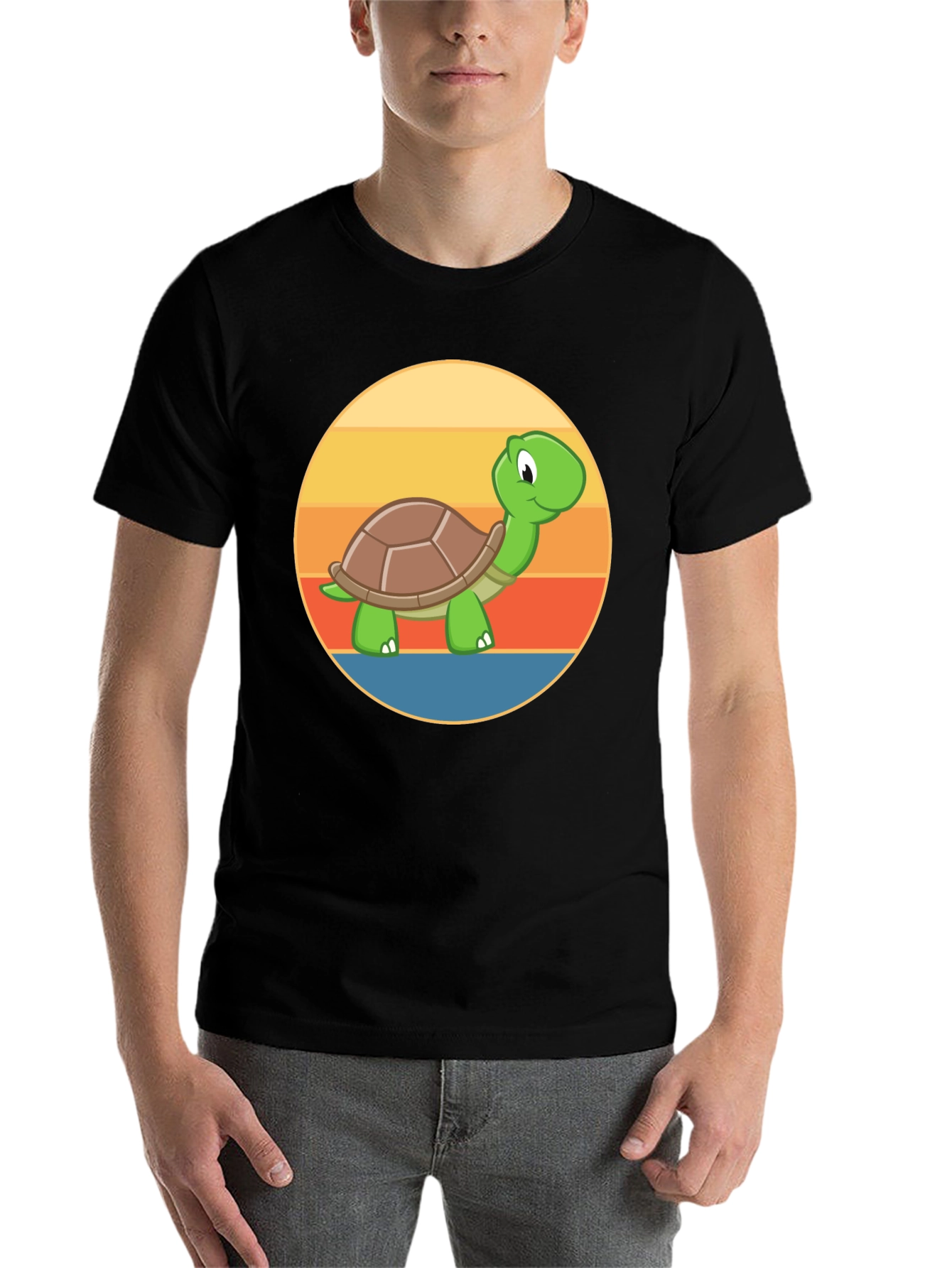 Black Turtle T-Shirt - Cute Cartoon Animal Tee view 7