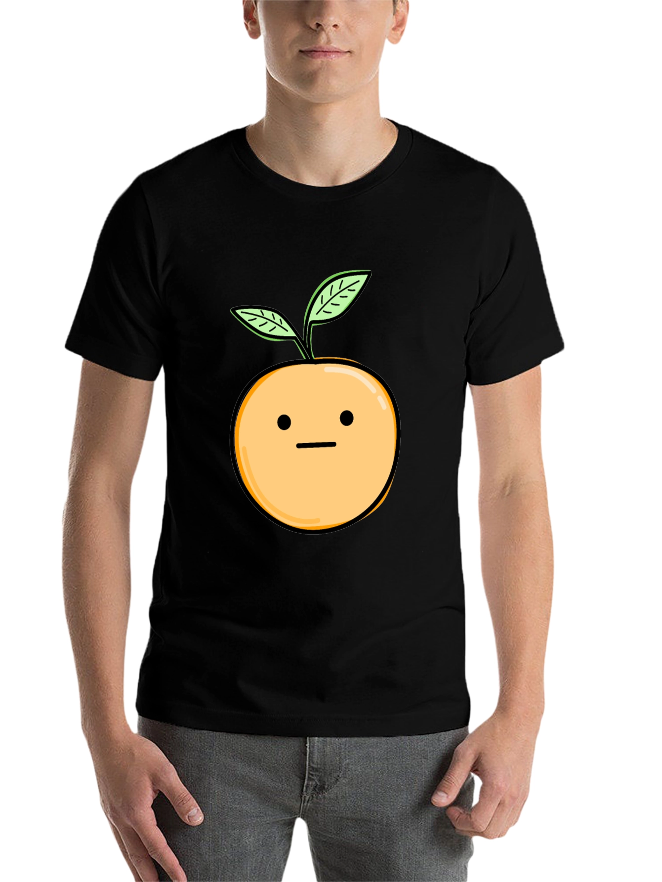 Black Funny Orange Plant T-Shirt view 7