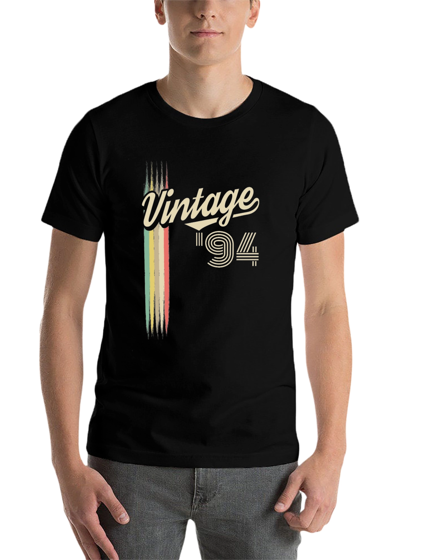 Black Vintage '94 Retro Style Black T-Shirt view 7