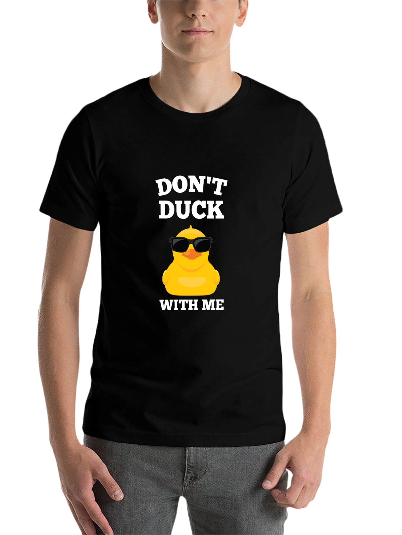 Black Don't Duck With Me Funny Graphic Tee view 7