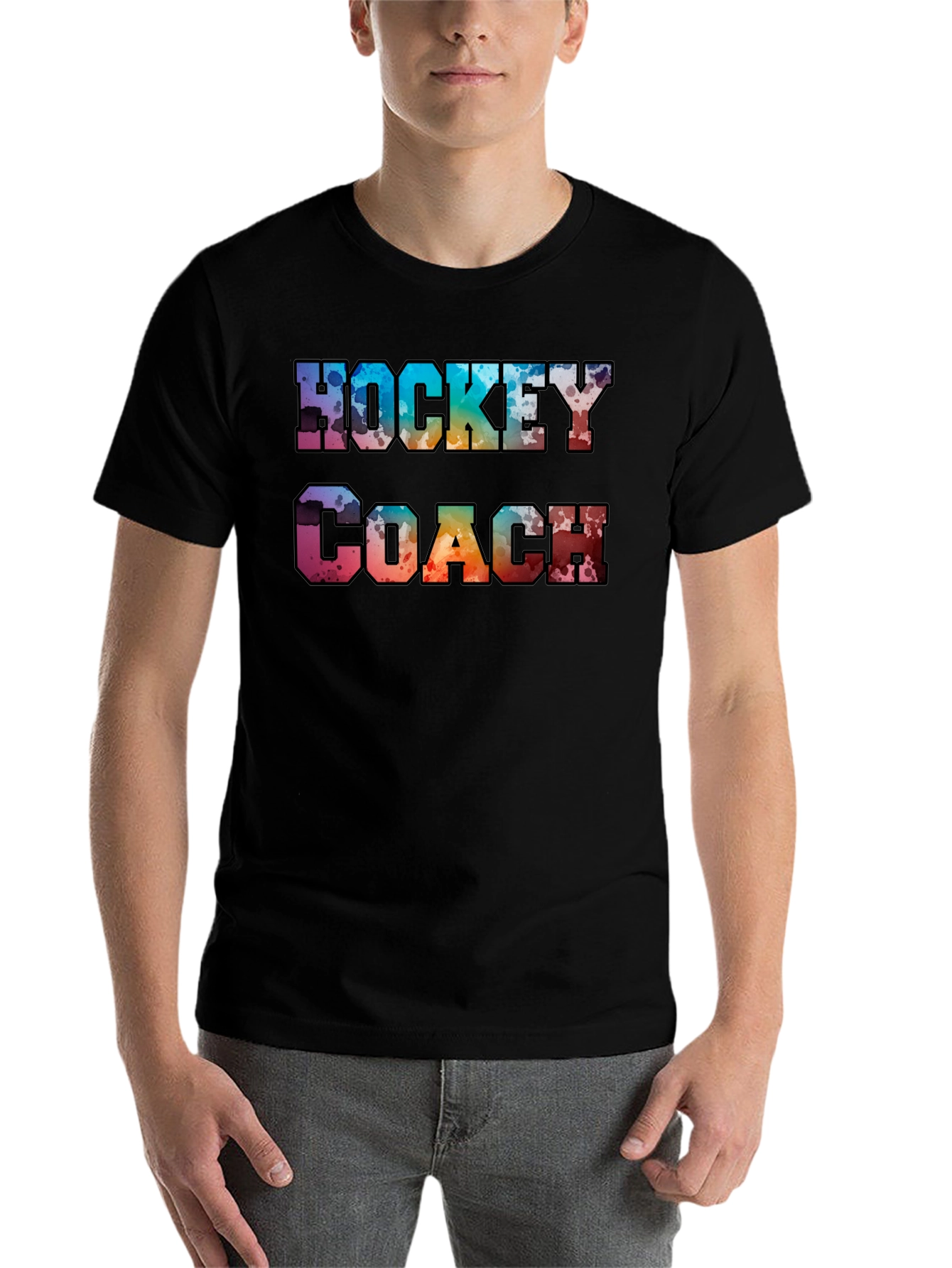 Black Hockey Coach Graphic Tee view 7