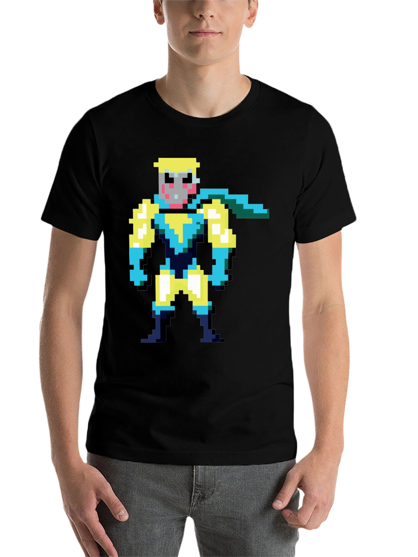 Black Pixel Superhero Black Tee view 7