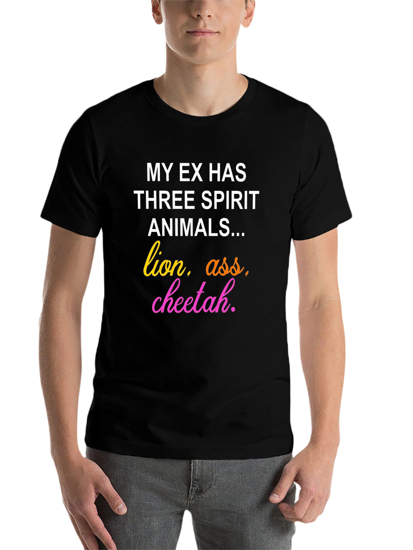 Black Funny Ex Spirit Animals Graphic Tee view 7
