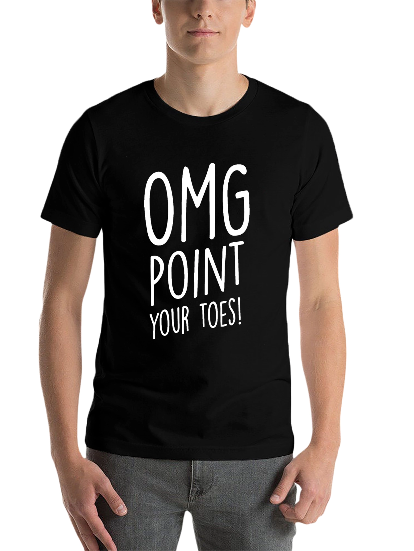 Black OMG Point Your Toes! Black T-Shirt view 7