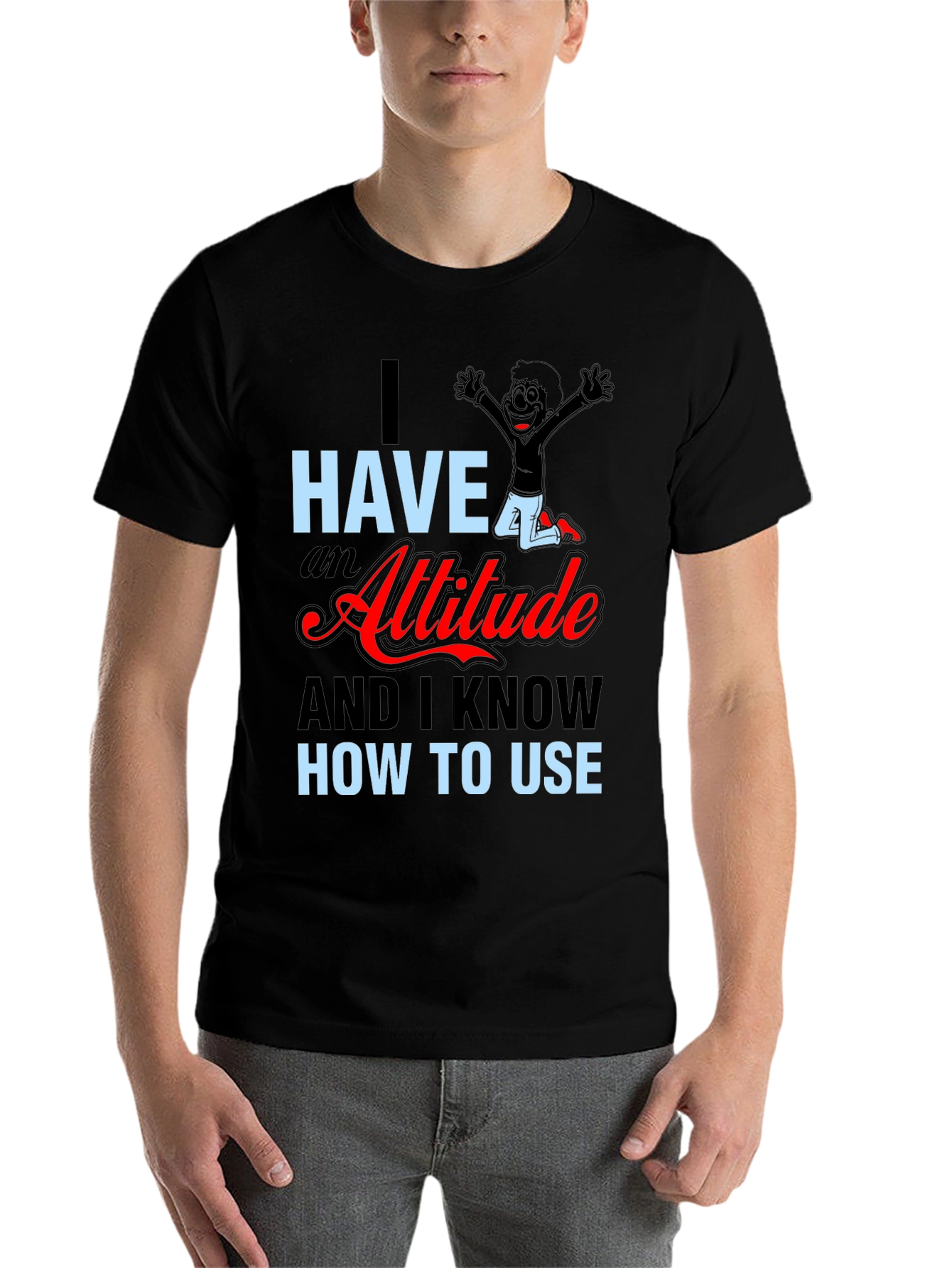 Black Attitude Graphic Tee - Sarcastic Humor Shirt view 7