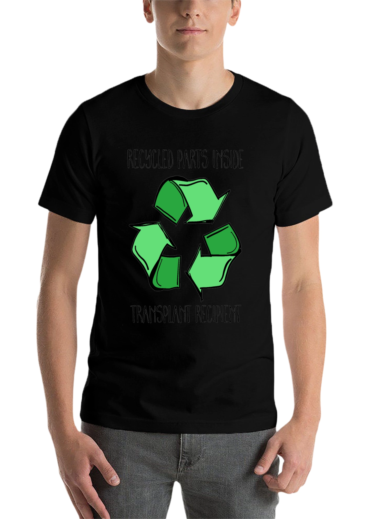 Black Recycled Parts Transplant Recipient Graphic Tee view 7