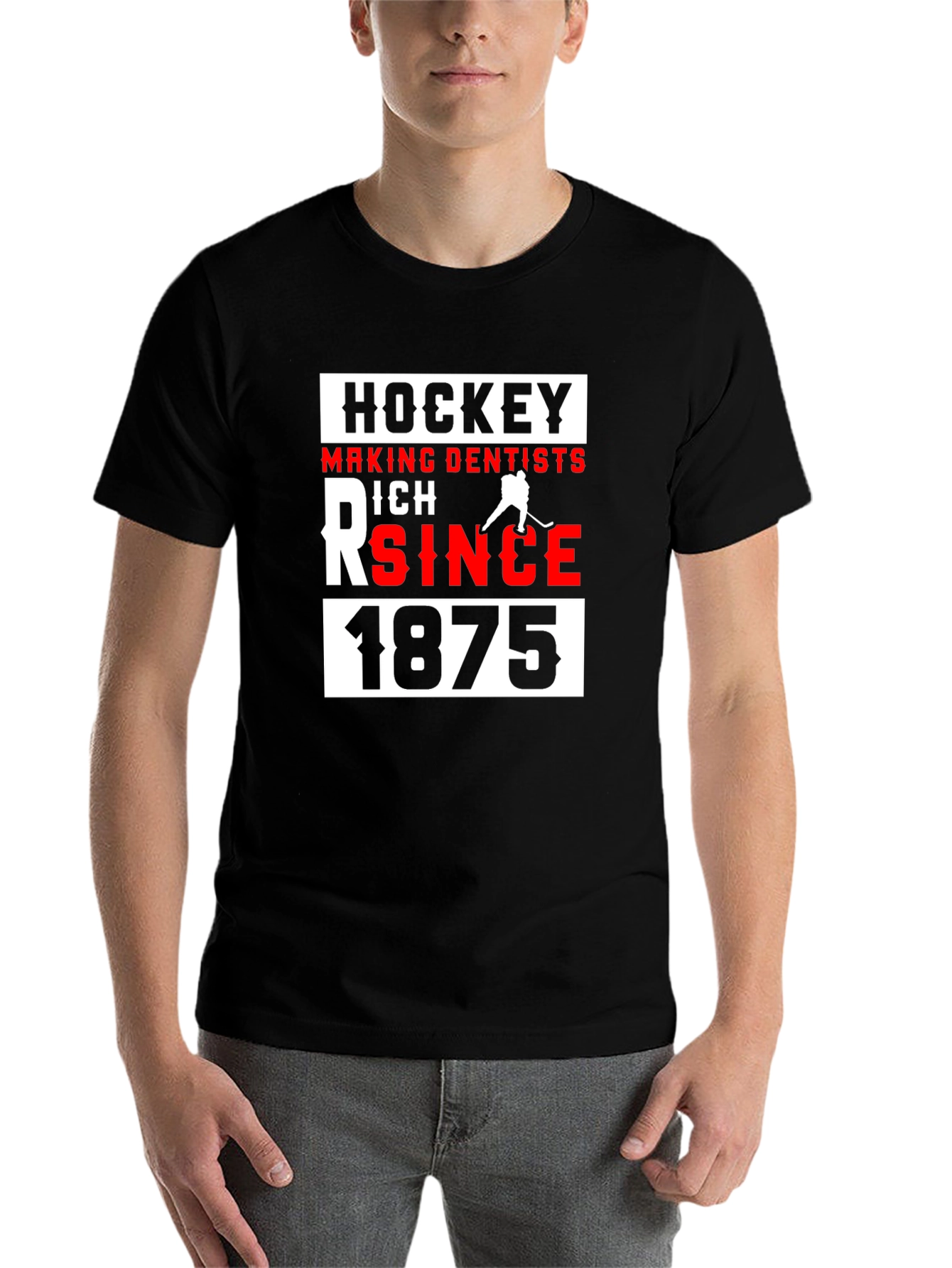 Black Hockey Making Dentists Rich Since 1875 Black T-Shirt view 7