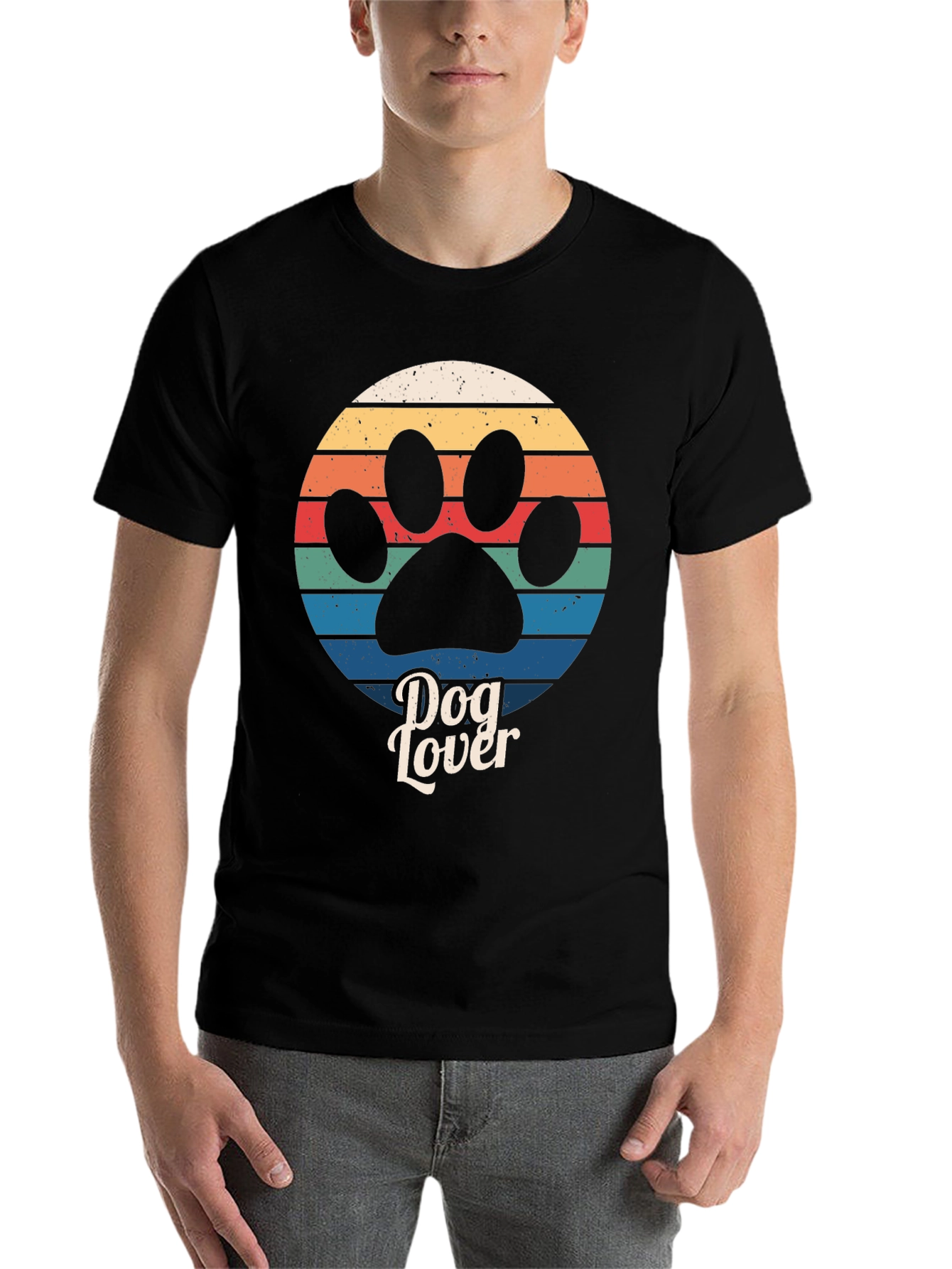 Black Dog Lover Retro T-Shirt view 7