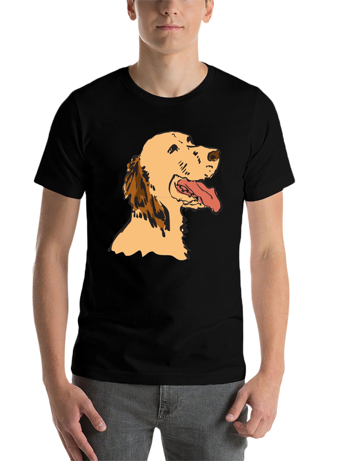 Black Dog Graphic Tee - Black Cotton T-Shirt view 7