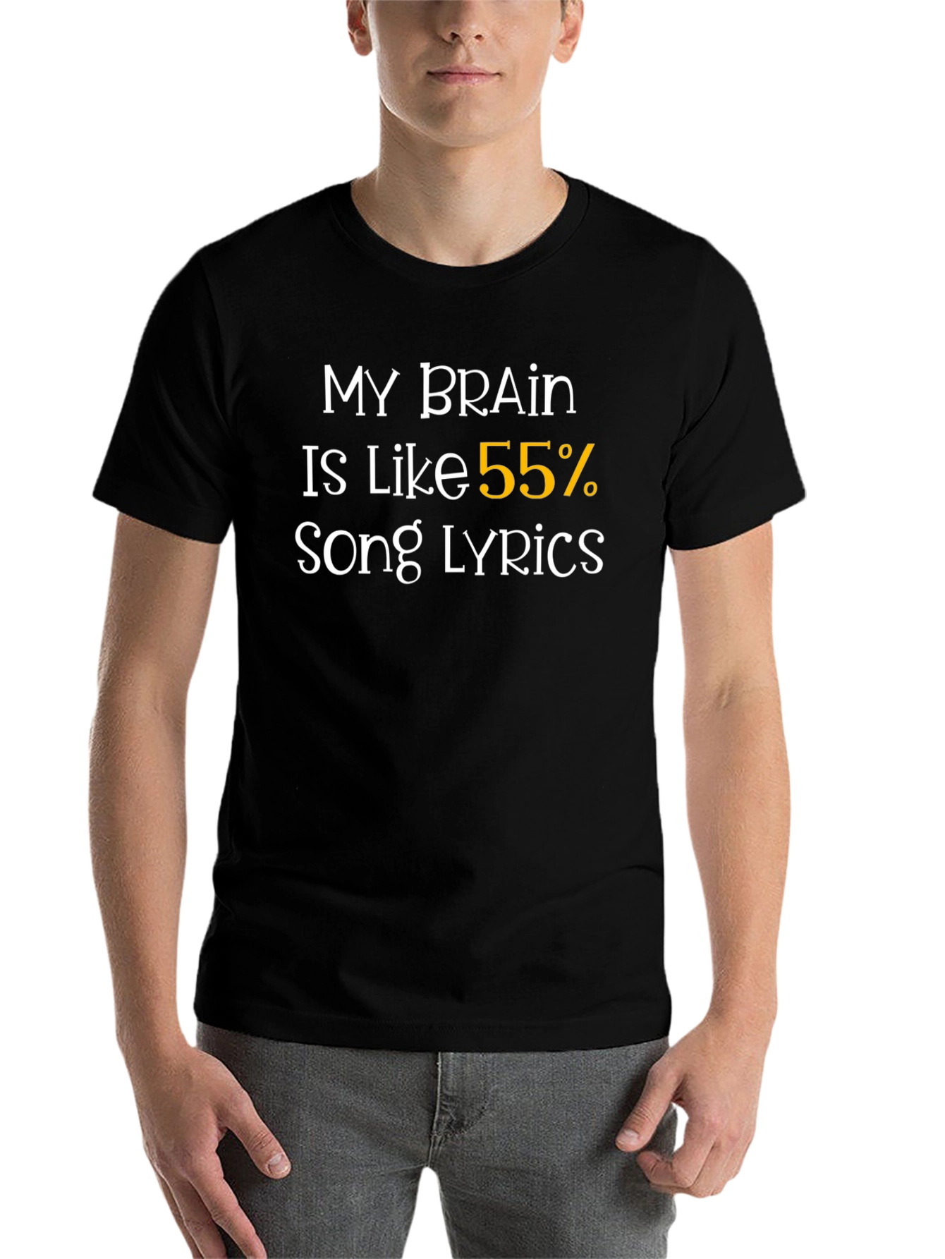 Black My Brain Song Lyrics T-Shirt view 7