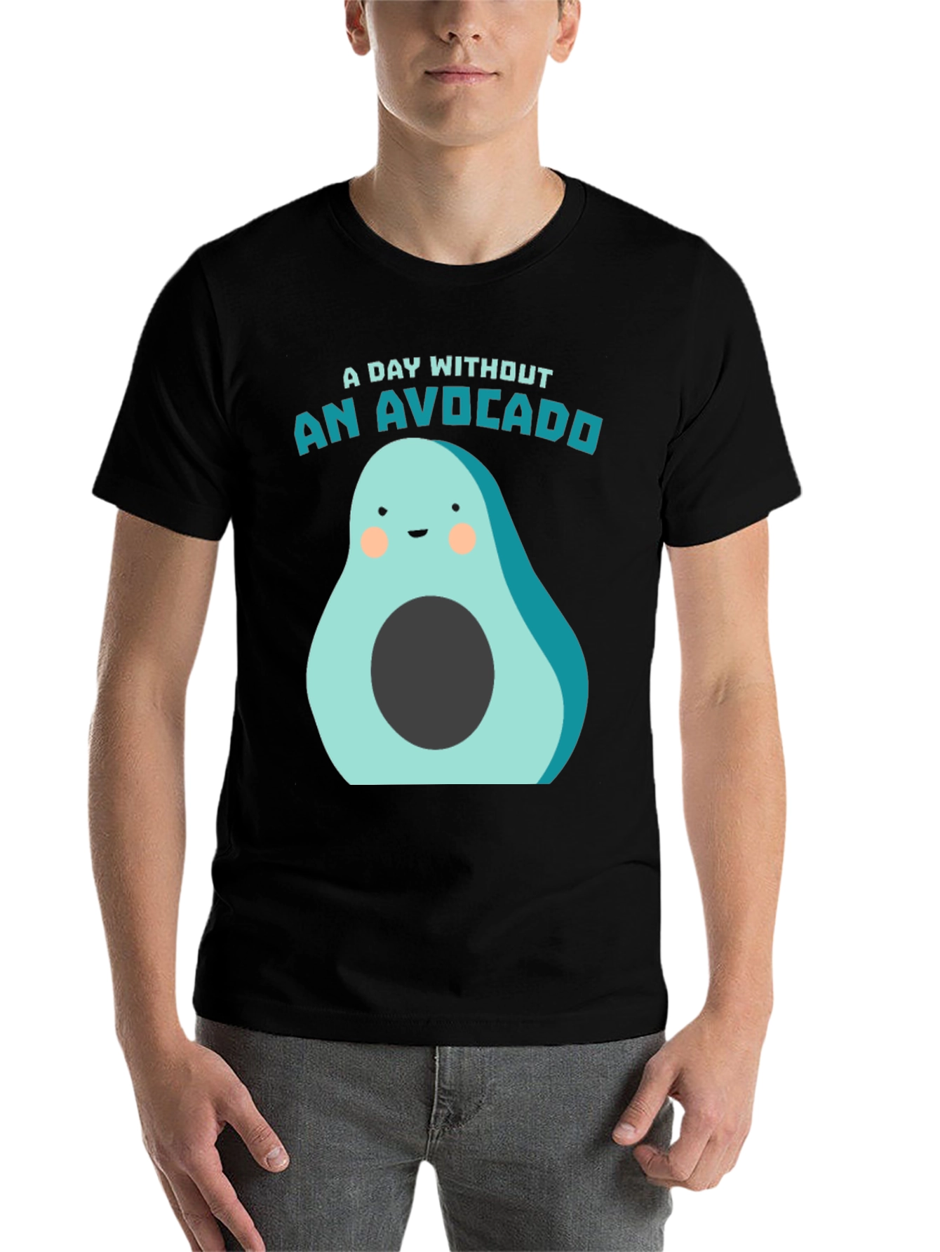 Black A Day Without an Avocado Funny T-Shirt view 7