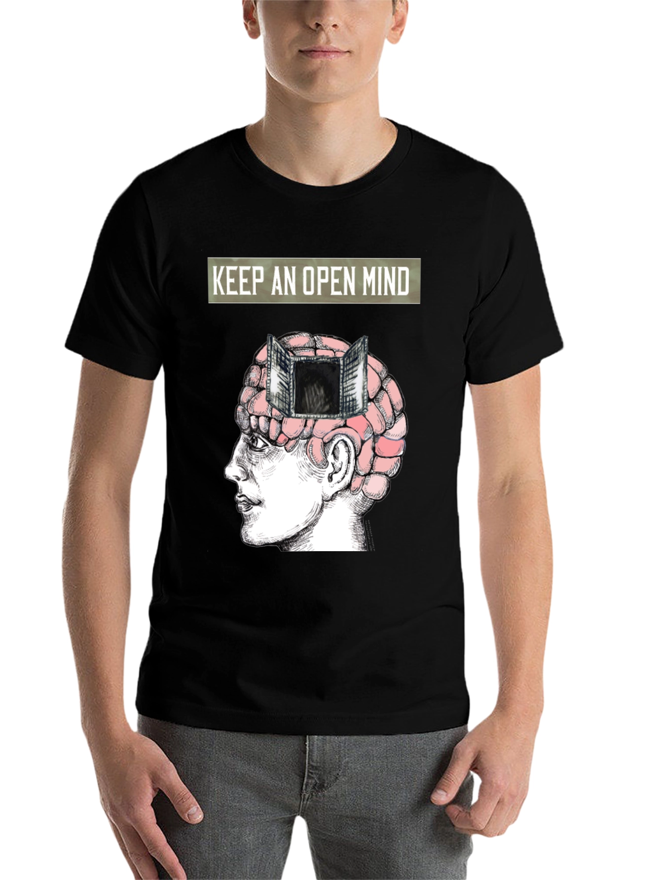 Black Open Mind T-Shirt - Express Yourself view 7
