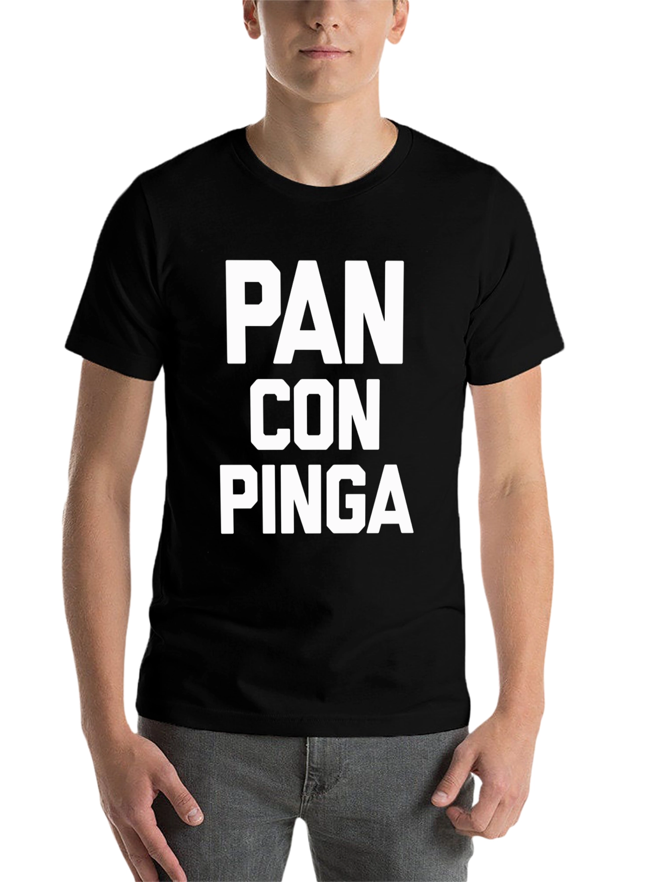 Black Pan Con Pinga T-Shirt - Funny Slogan Tee view 7