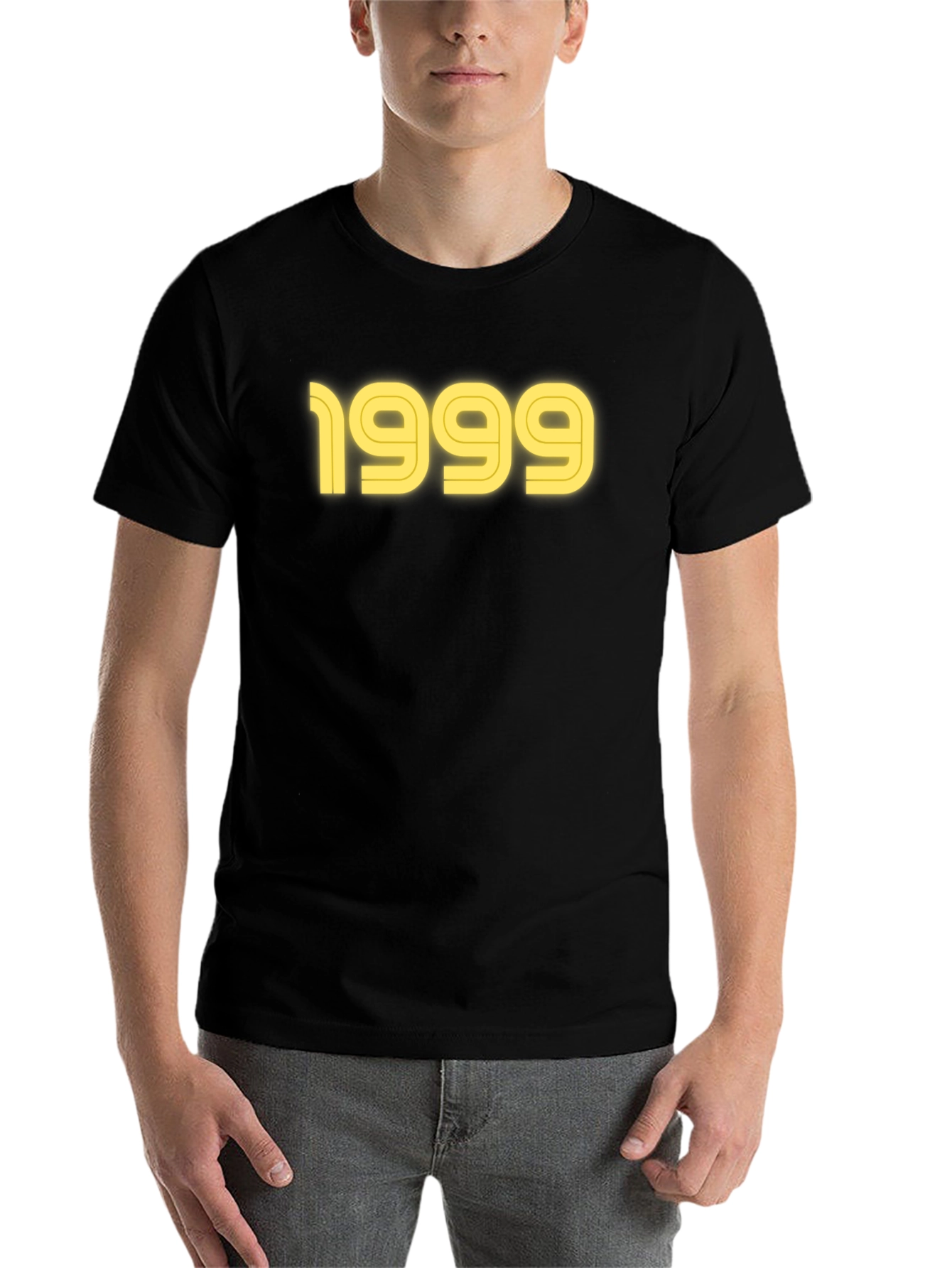 Black 1999 Graphic Tee - Black Cotton T-Shirt view 7