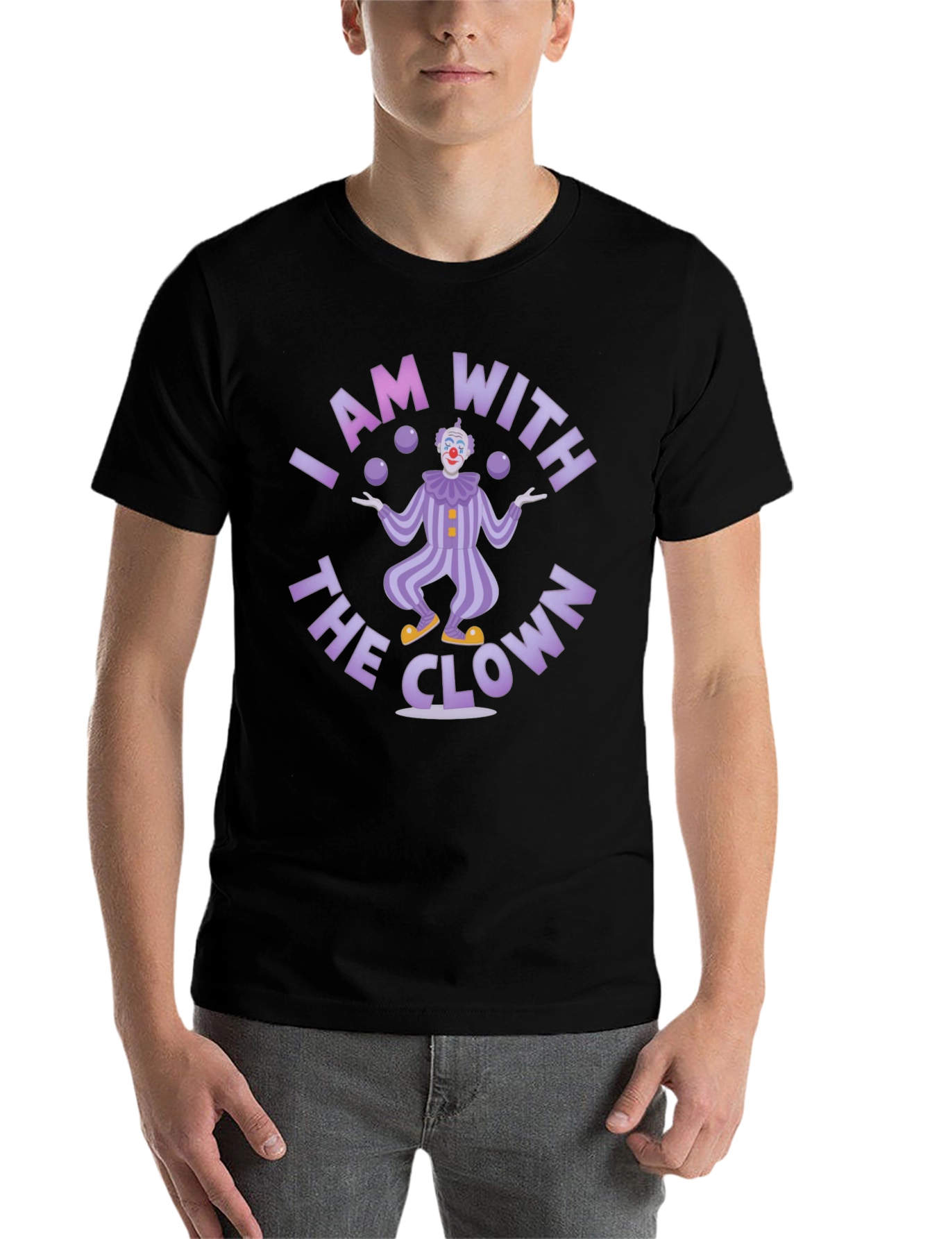 I am With the Clown Graphic Tee - Juggling Clown Design - 7