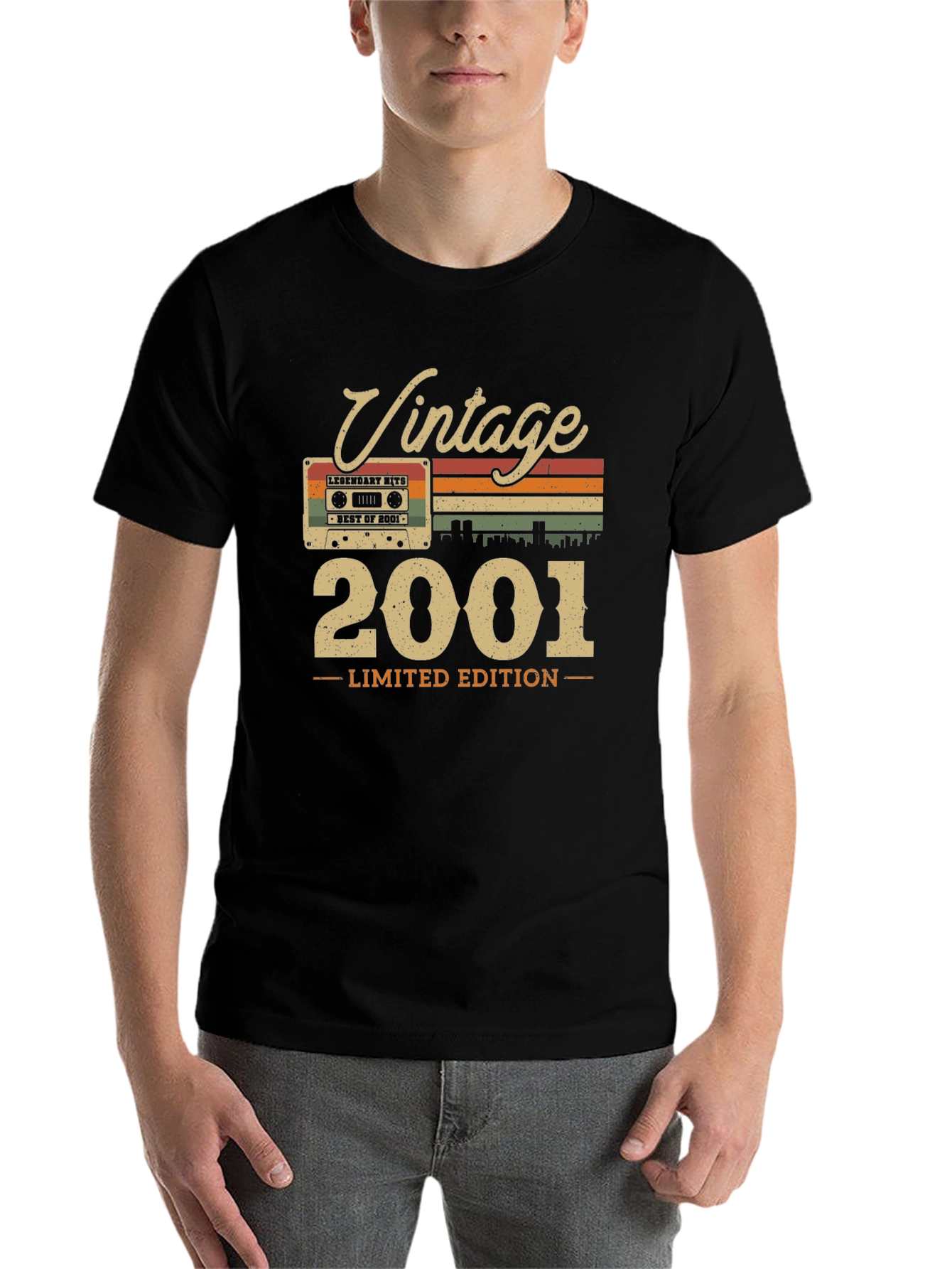 Black Vintage 2001 Limited Edition Cassette Tape T-Shirt view 7