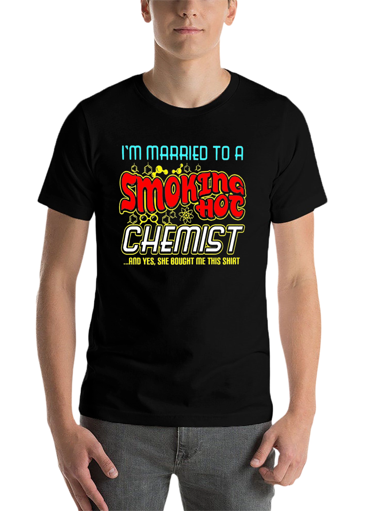 Black Funny Chemistry T-Shirt: Smoking Hot Chemist Gift view 7