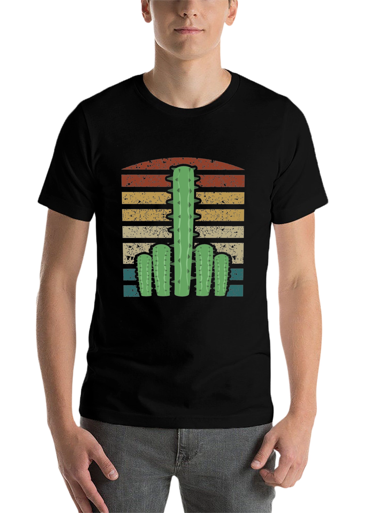 Black Cactus Sunset Graphic Tee - Unisex view 7