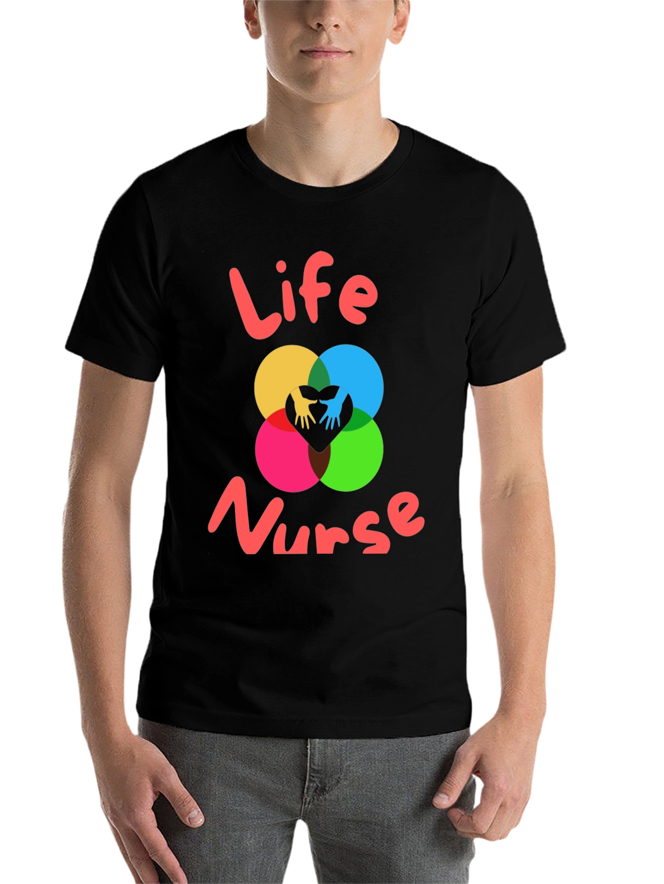 Black Life Nurse Graphic Tee - Black Cotton T-Shirt view 7