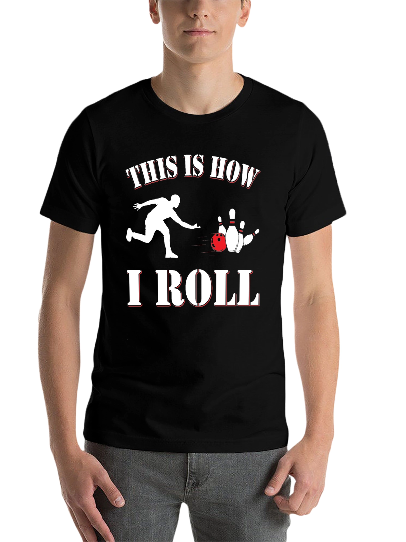 Black This Is How I Roll Bowling Graphic Tee view 7