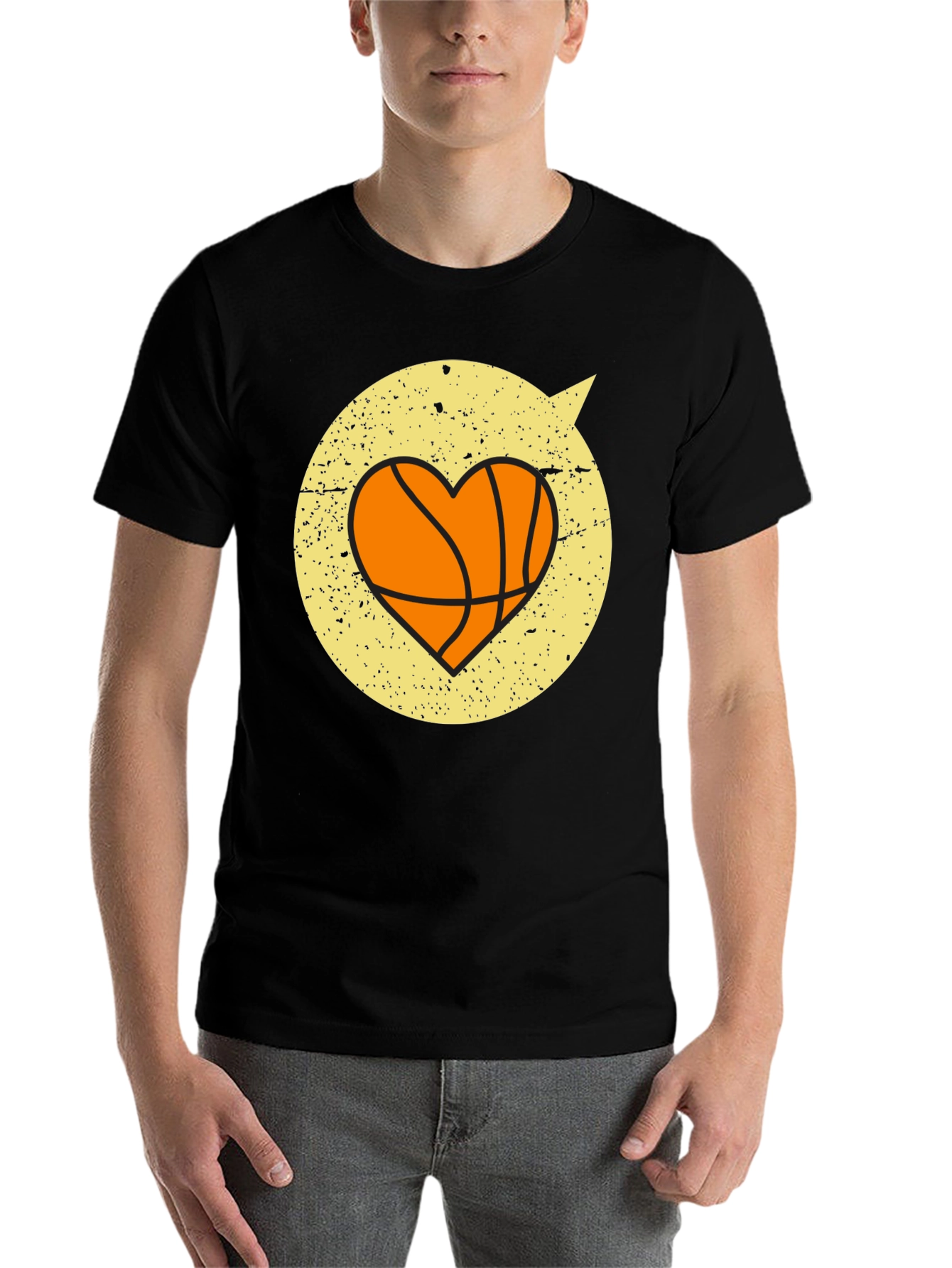 Black Basketball Heart Graphic Tee - Stylish & Comfortable view 7