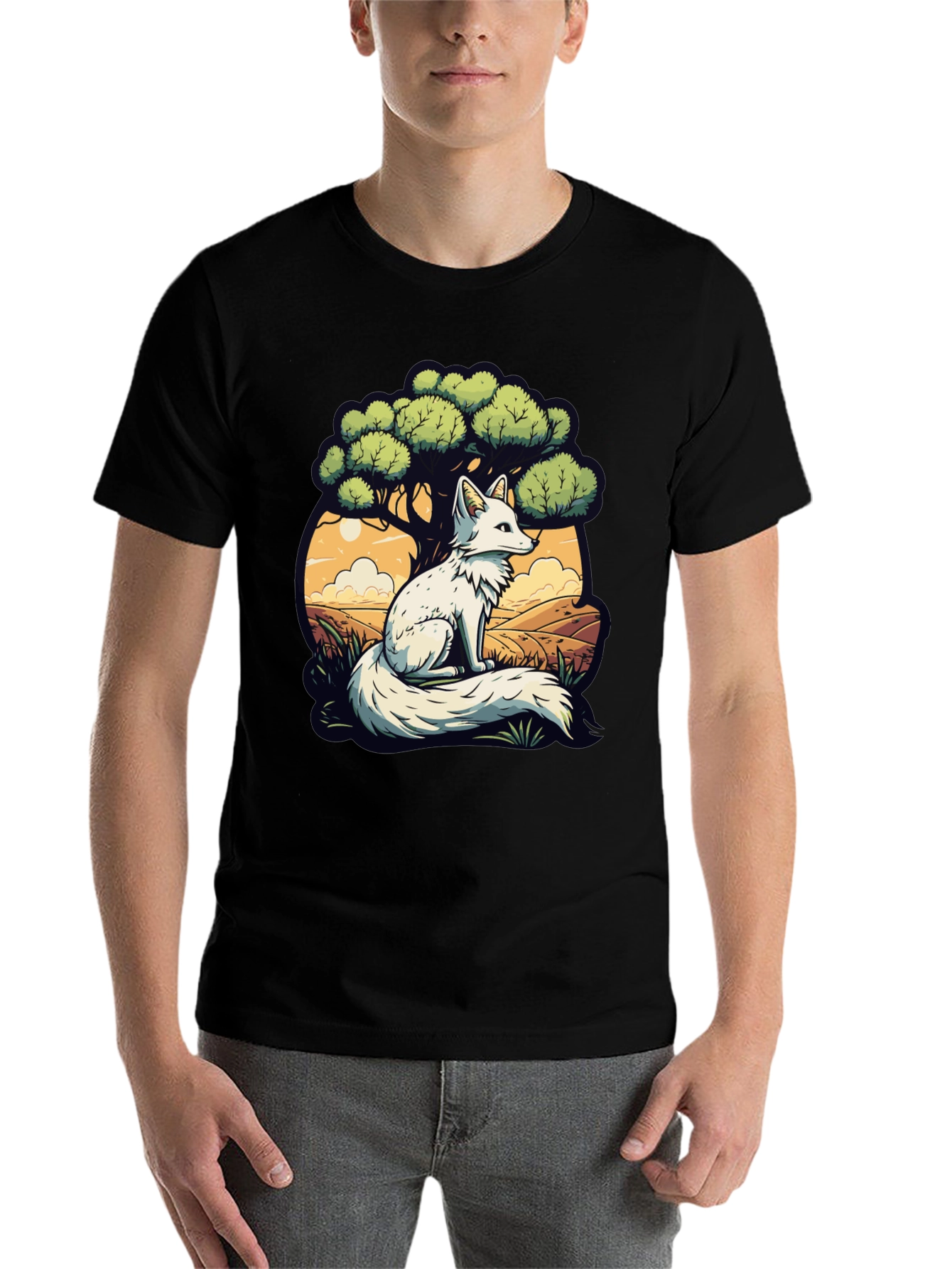Black Arctic Fox Graphic Tee - Nature Lover's T-Shirt view 7