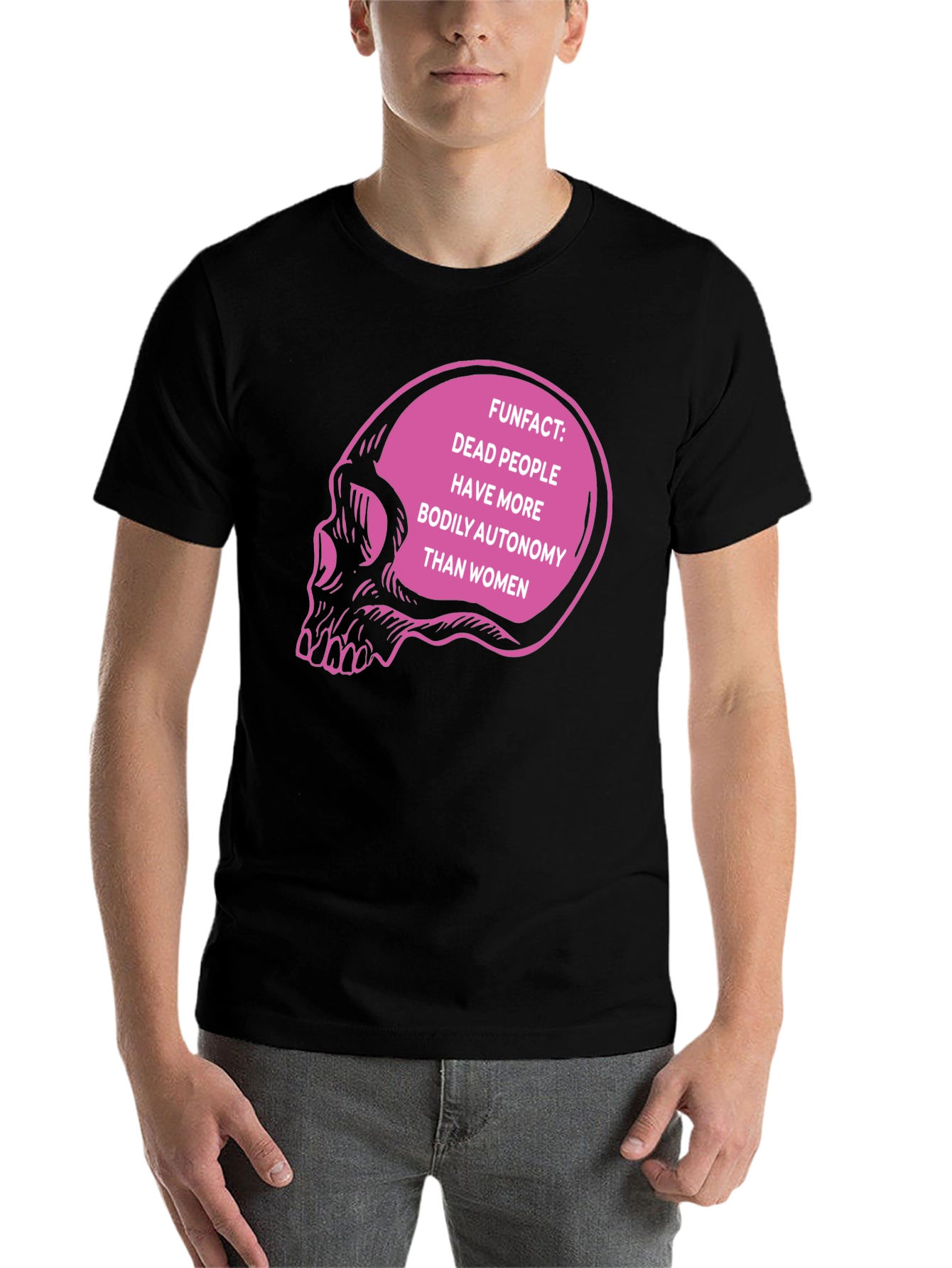 Black Bodily Autonomy Skull T-Shirt view 7