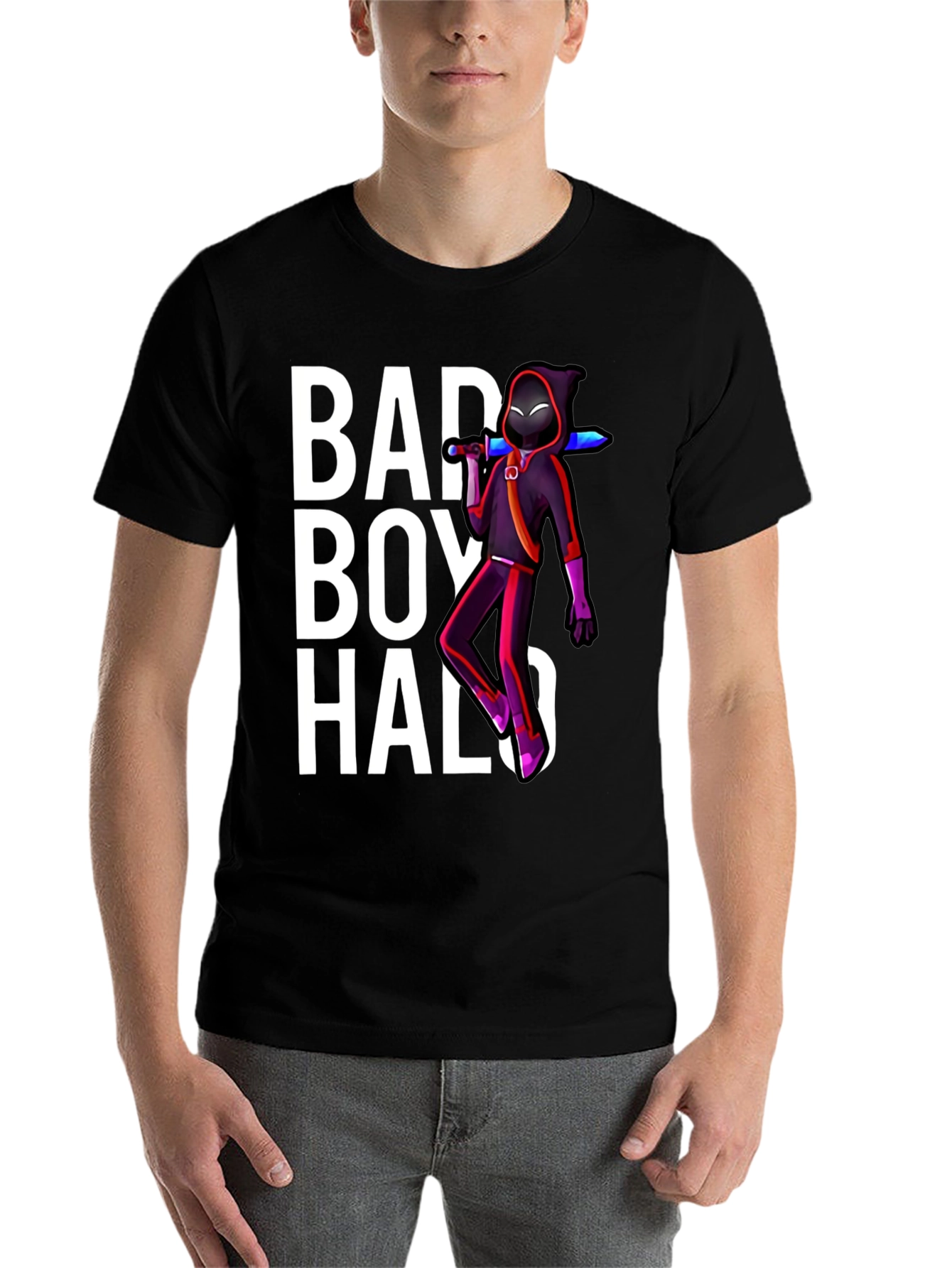 Black BadBoyHalo Graphic T-Shirt - Black Crew Neck view 7