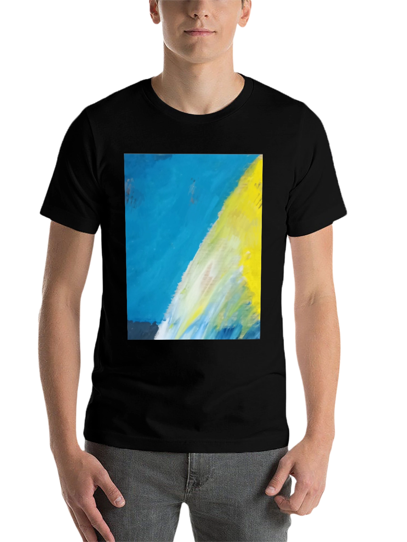 Black Abstract Art T-Shirt - Modern Graphic Tee view 7