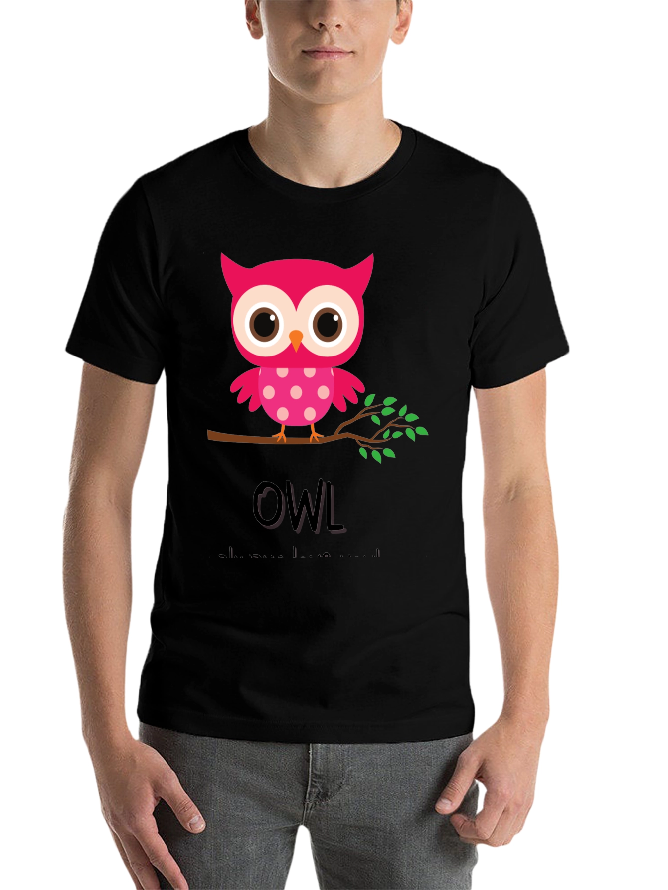 Black Owl Always Love You Graphic Tee view 7