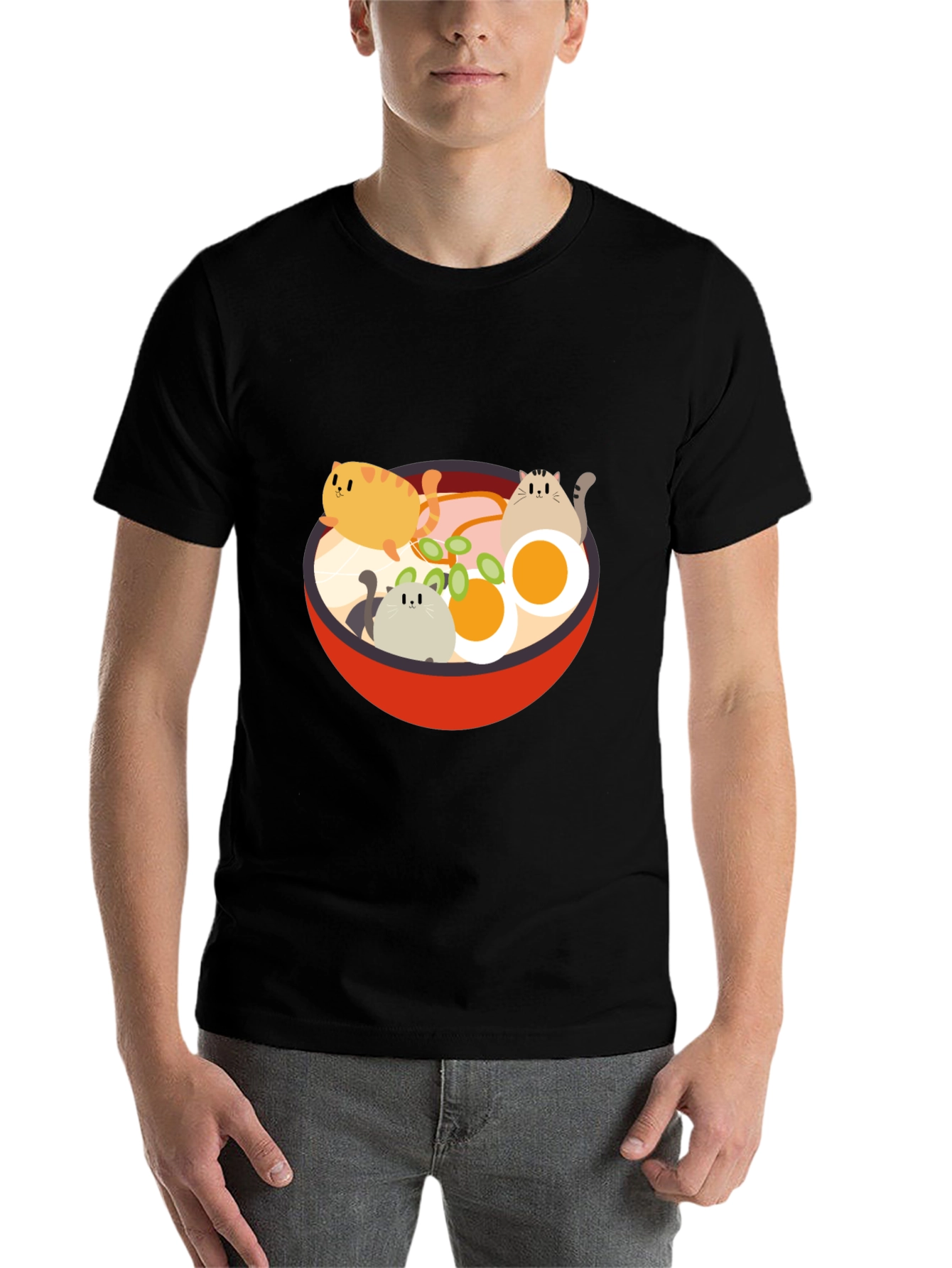 Cat Ramen T-Shirt - Kawaii Noodle Bowl Design - 7