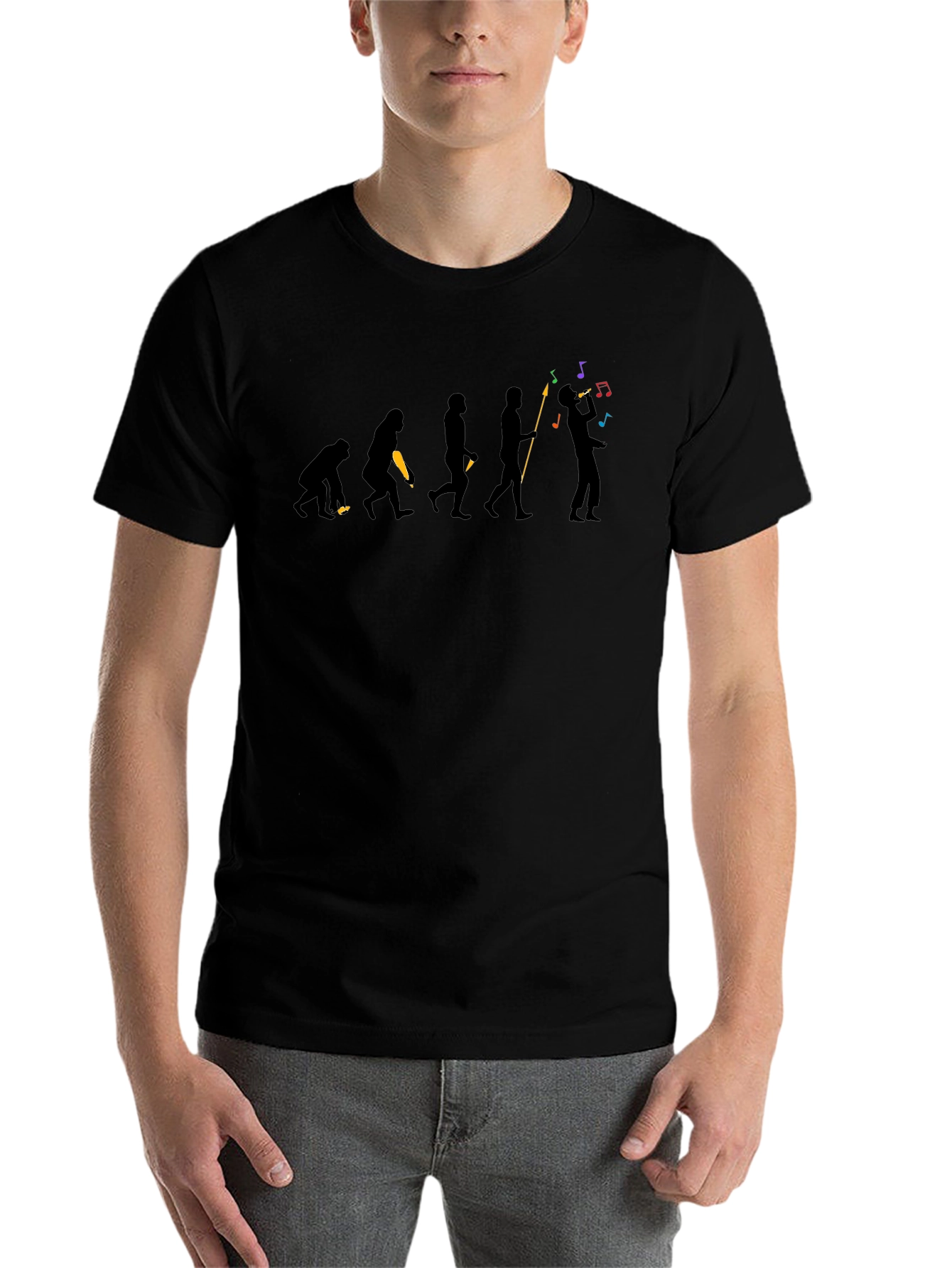 Black Evolution of Man Music T-Shirt view 7