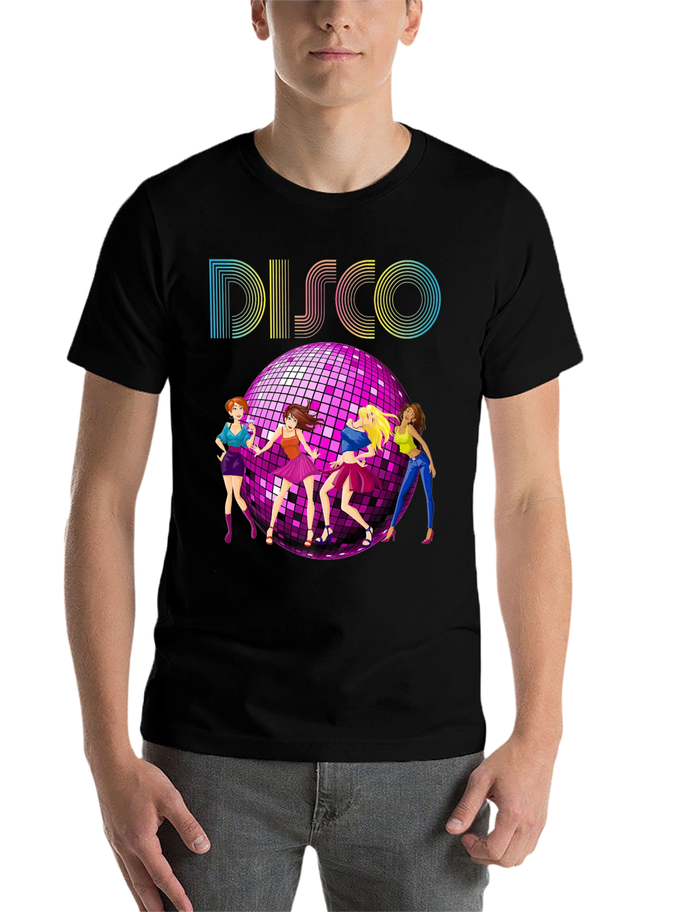 Retro Disco T-Shirt with Dancing Girls - 7